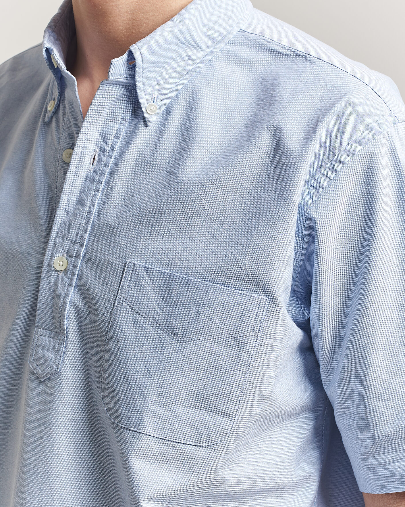 Mies | Kauluspaidat | Kamakura Shirts | Vintage Ivy Half Sleeve Oxford Popover Light Blue