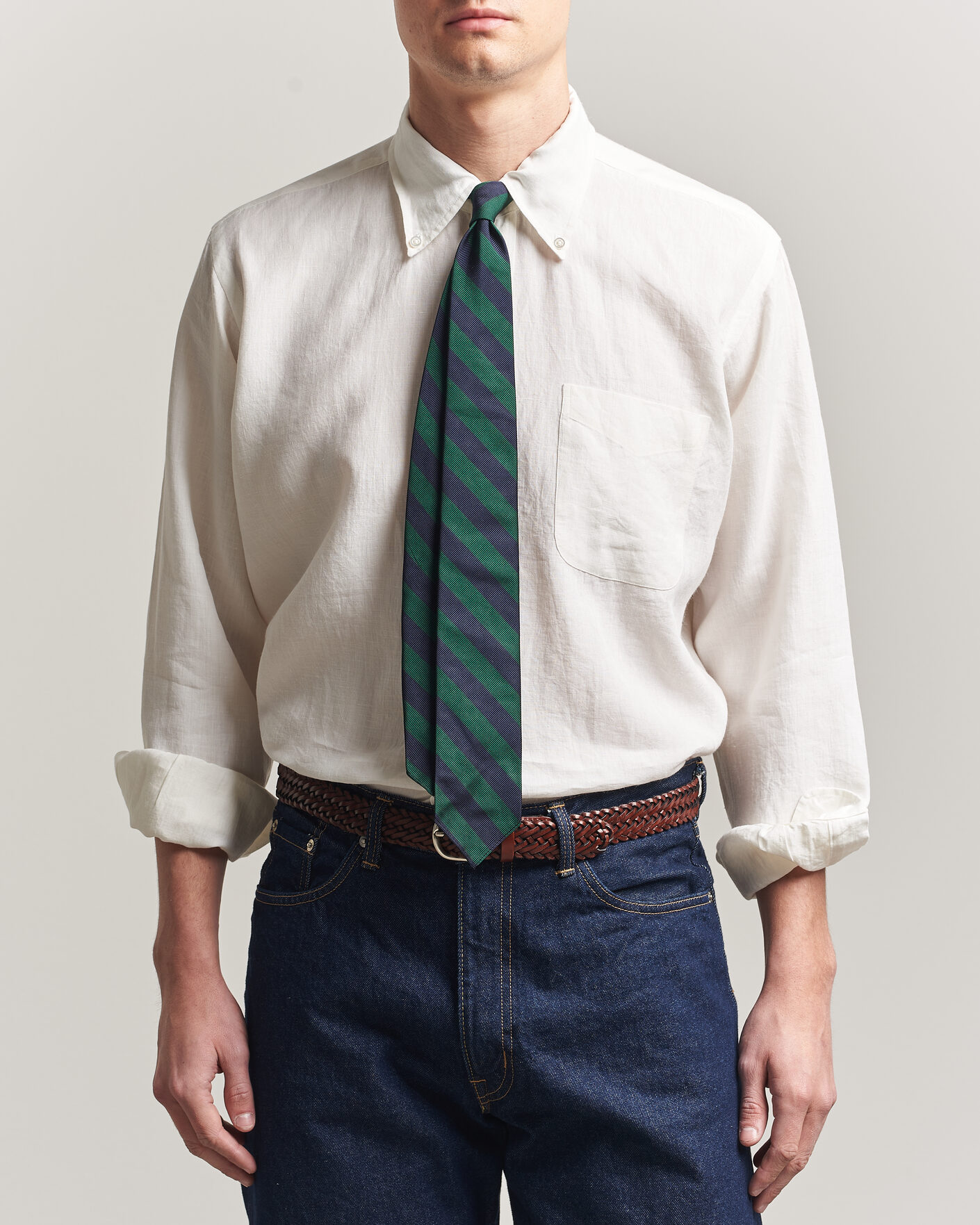 Mies | Kauluspaidat | Kamakura Shirts | Linen Ametora Shirt White