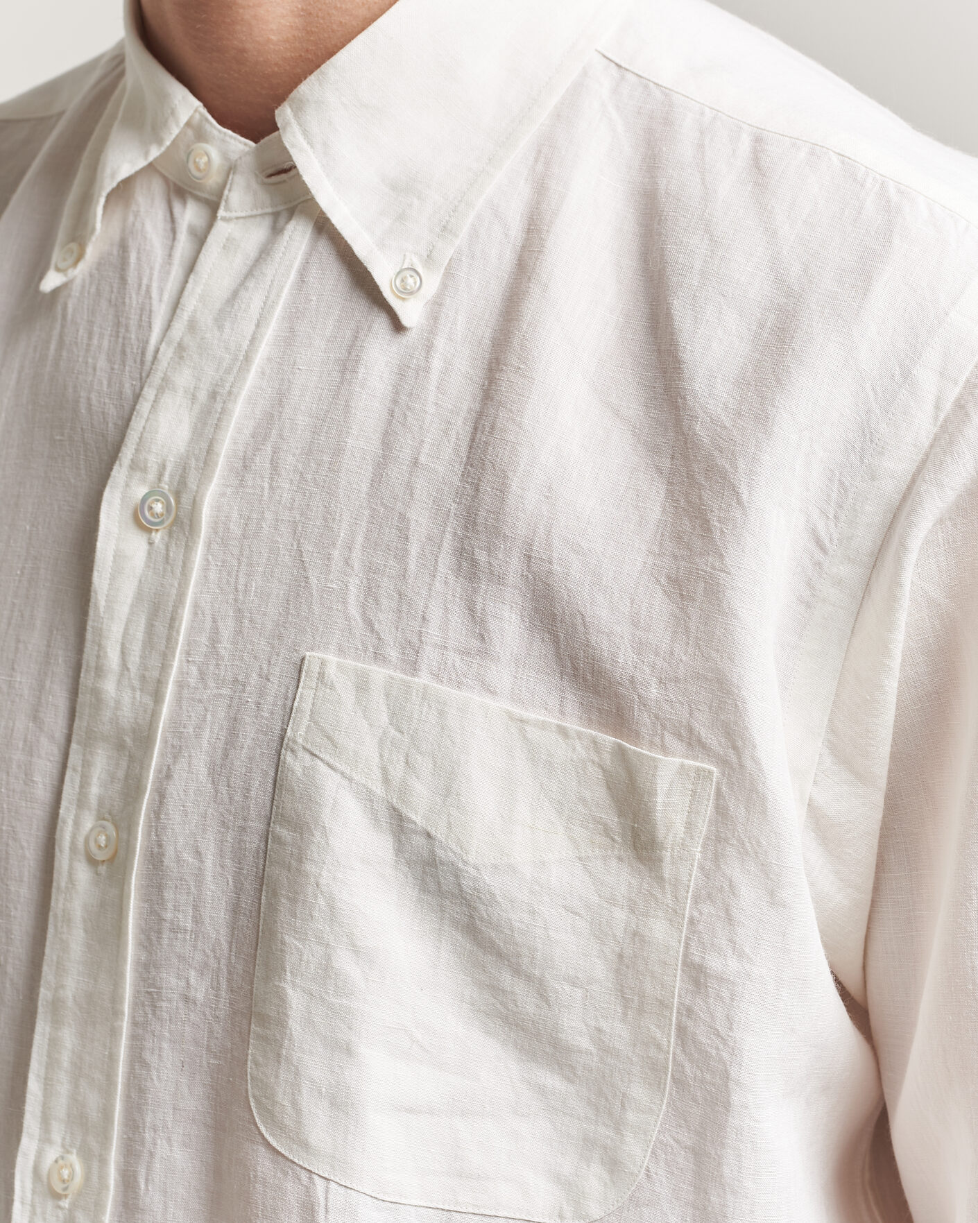 Mies | Kauluspaidat | Kamakura Shirts | Linen Ametora Shirt White