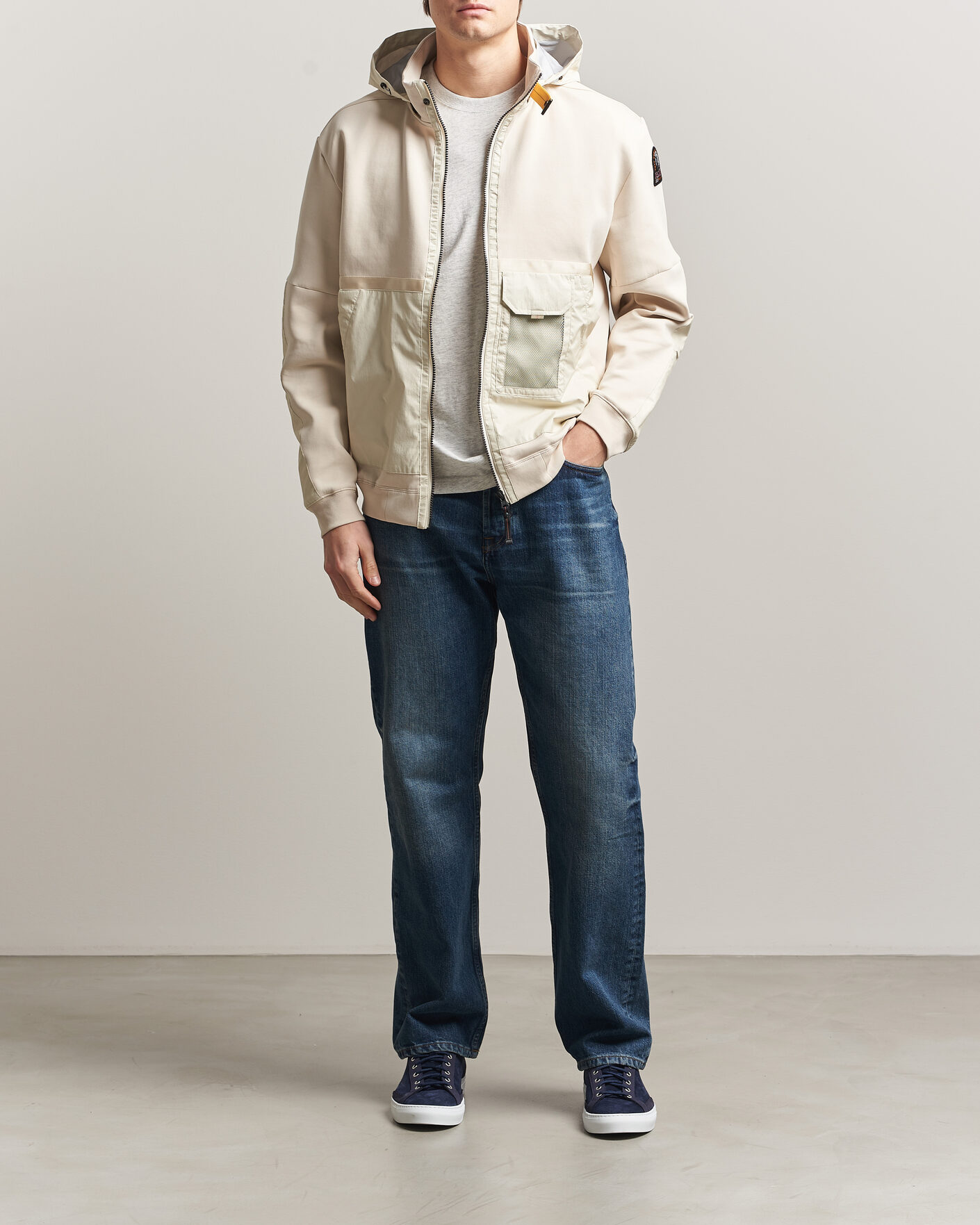 Mies | Takit | Parajumpers | Kouga Evo Fleece Hooded Hybrid Jacket Moonbeam