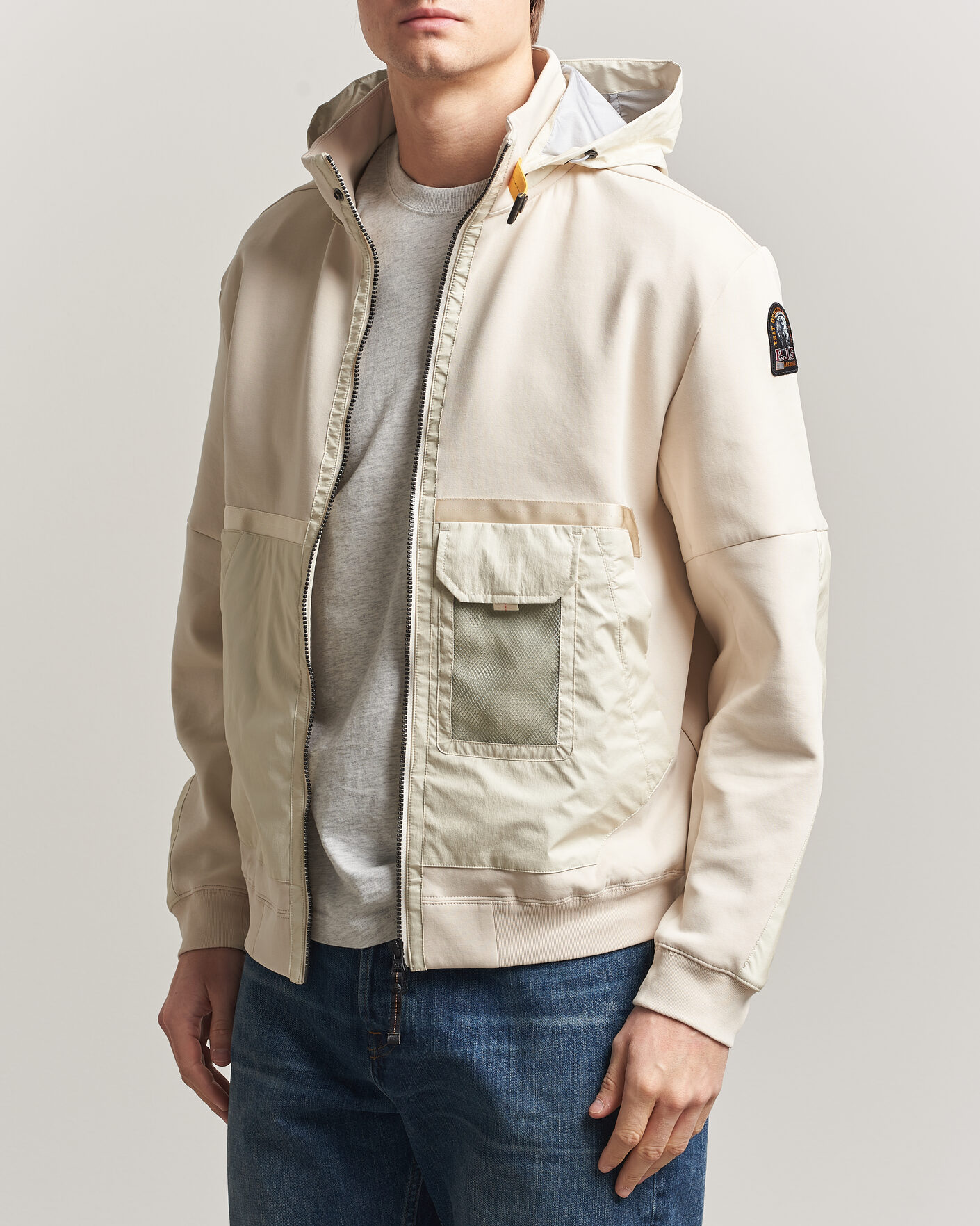 Mies | Takit | Parajumpers | Kouga Evo Fleece Hooded Hybrid Jacket Moonbeam