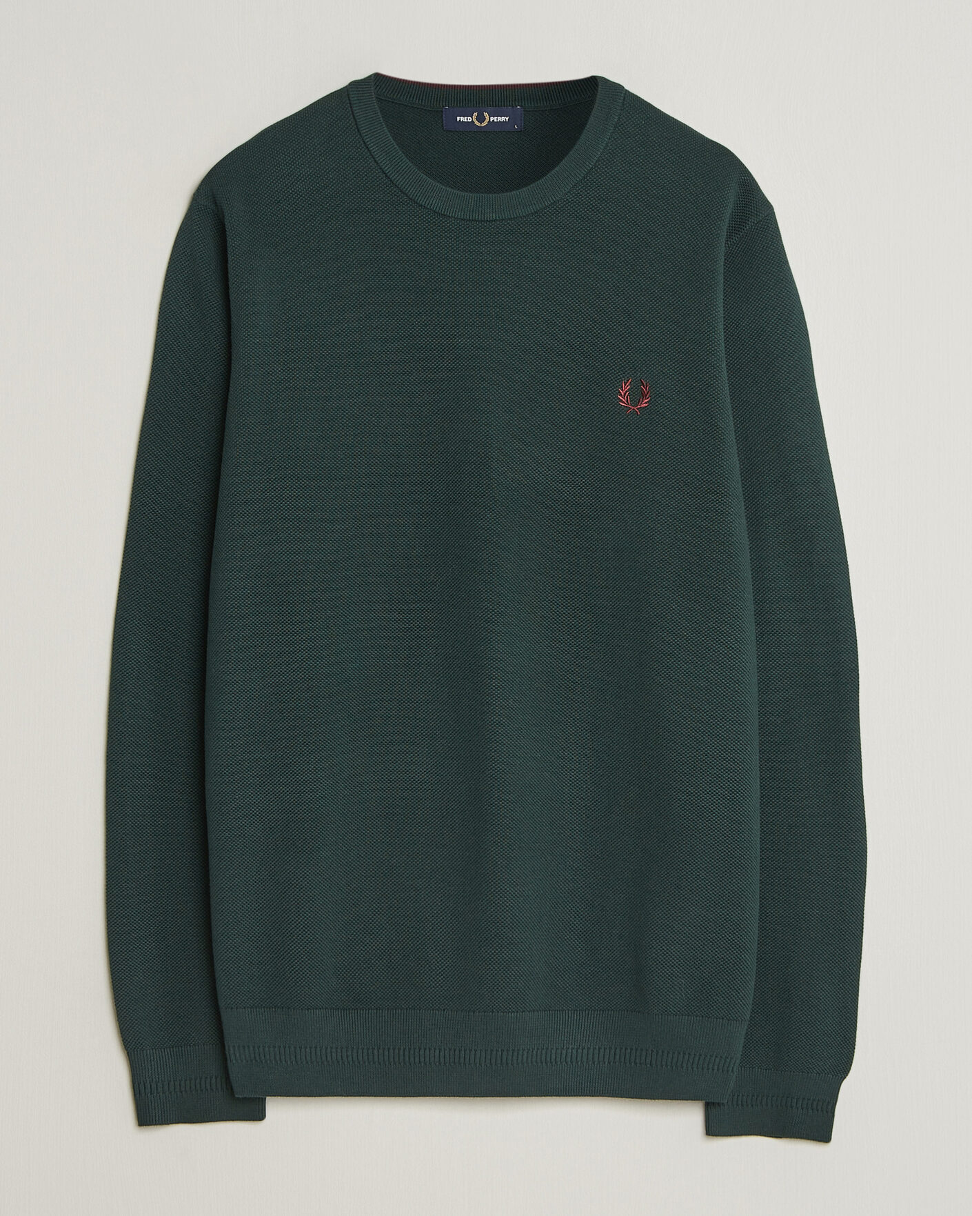 Mies | Puserot | Fred Perry | Piqué Stitched Sweater Grassroots Green
