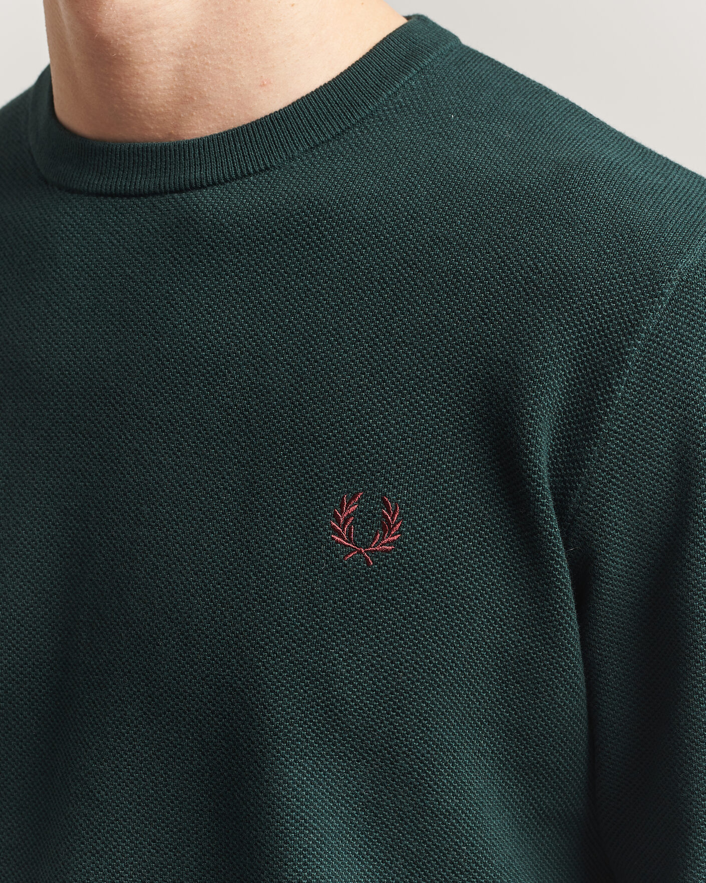 Mies | Puserot | Fred Perry | Piqué Stitched Sweater Grassroots Green