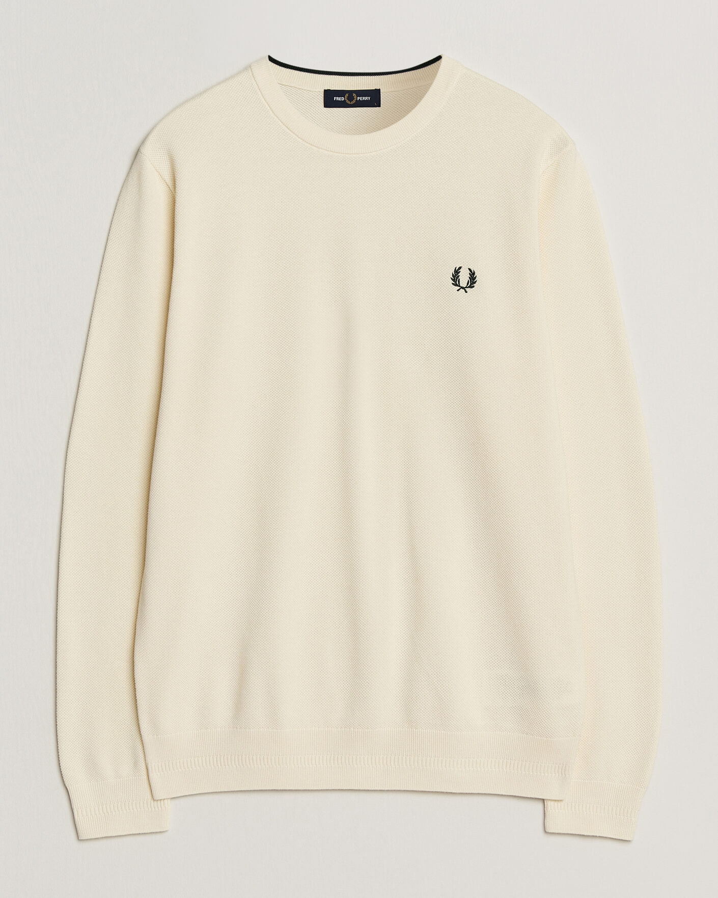 Mies | Puserot | Fred Perry | Piqué Stitched Sweater Ecru
