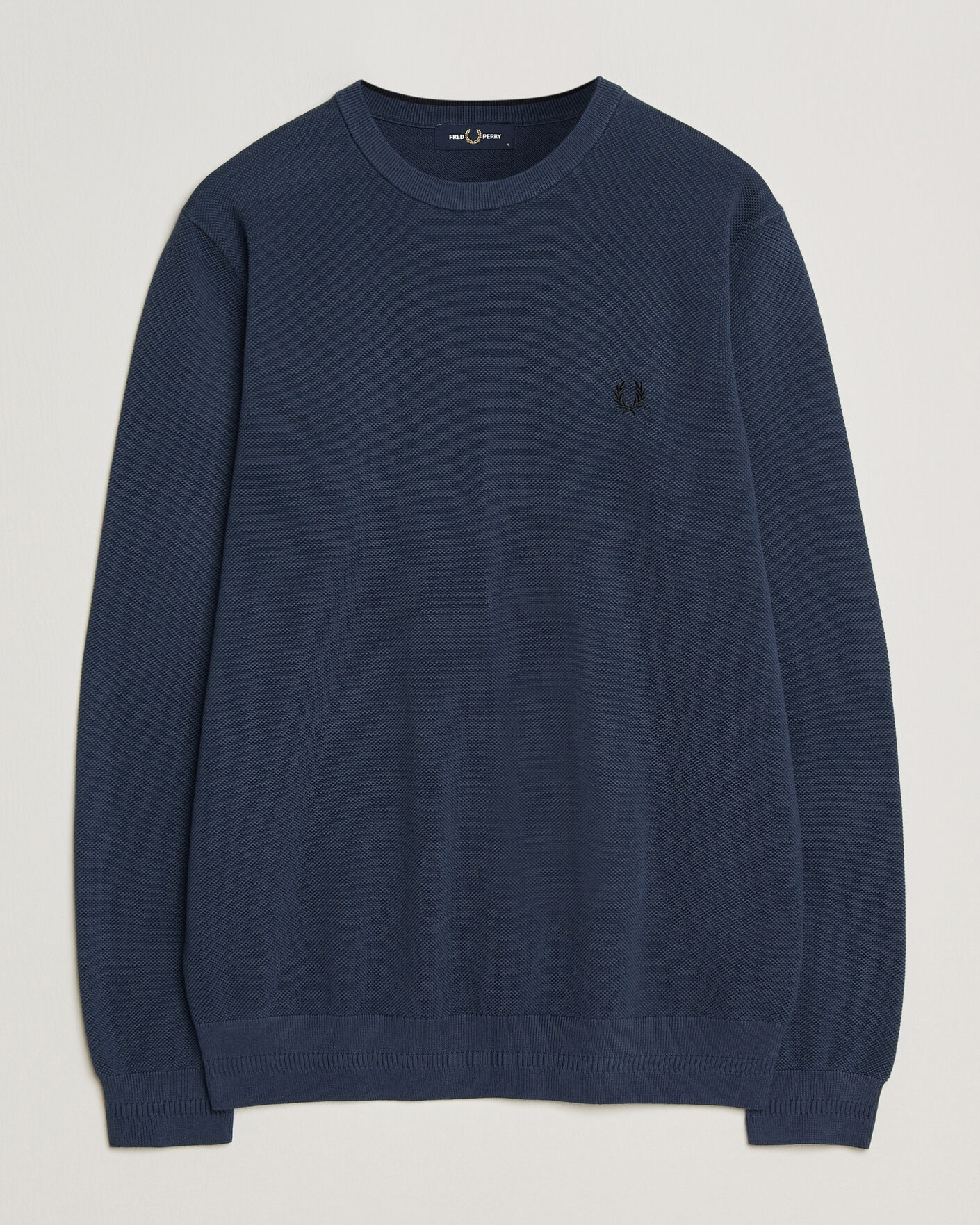 Mies | Puserot | Fred Perry | Piqué Stitched Sweater Dark Airforce