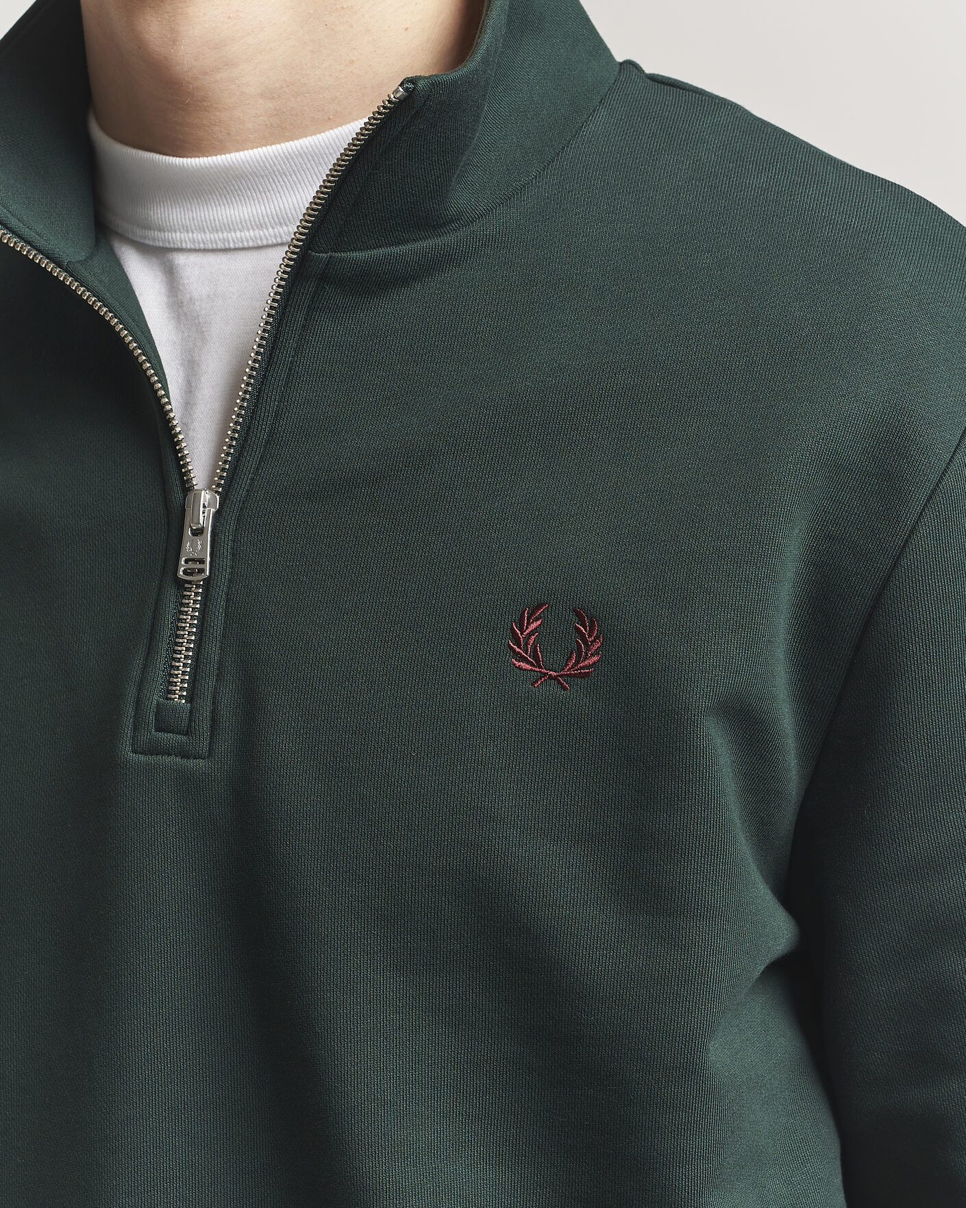 Mies | Puserot | Fred Perry | Half Zip Sweatshirt Grassroots Green