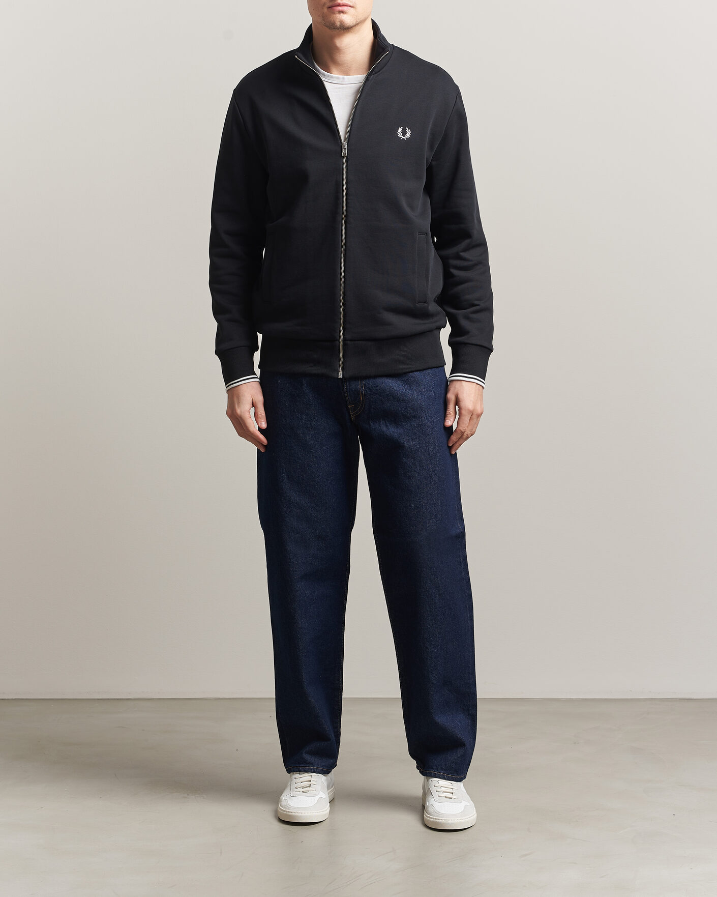 Mies | Puserot | Fred Perry | Full Zip Sweatshirt Black