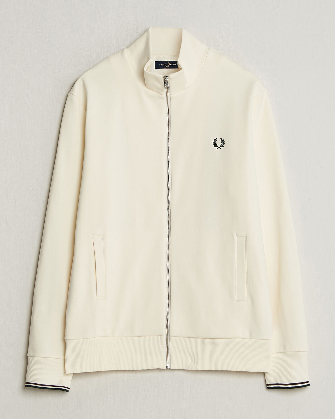 Mies | Puserot | Fred Perry | Full Zip Sweatshirt Ecru