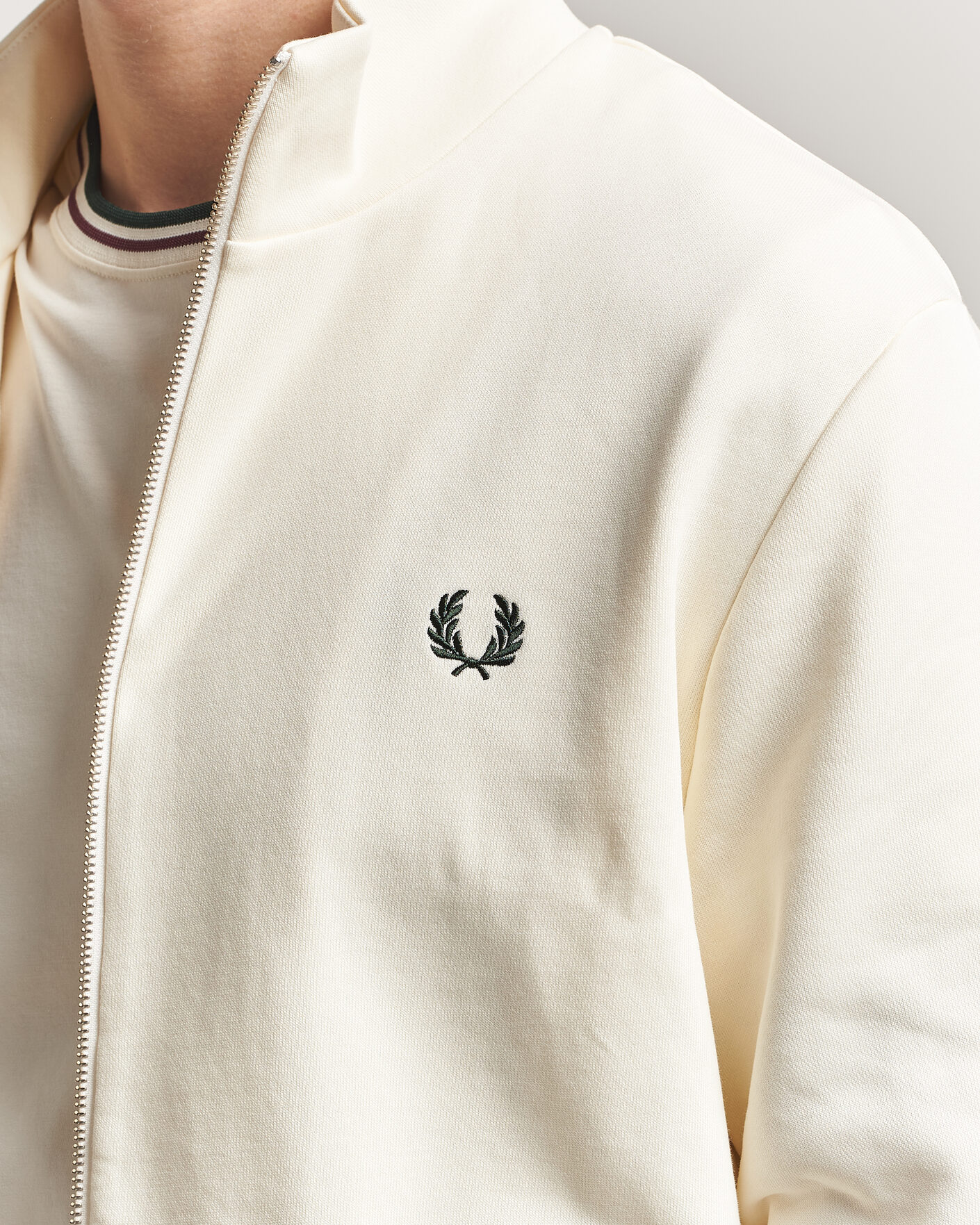 Mies | Puserot | Fred Perry | Full Zip Sweatshirt Ecru