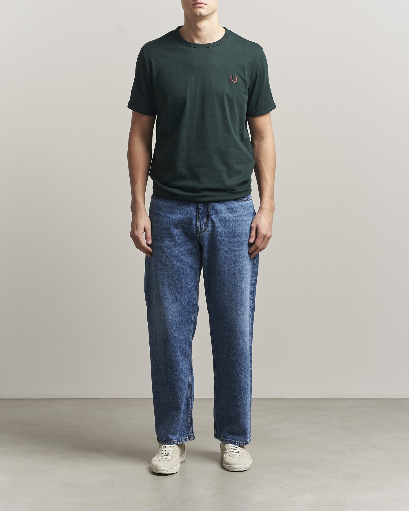 Mies | T-paidat | Fred Perry | Ringer T-Shirt Grassroots Green