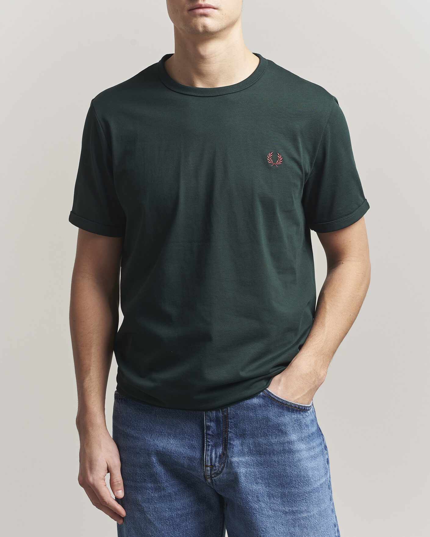 Mies | T-paidat | Fred Perry | Ringer T-Shirt Grassroots Green