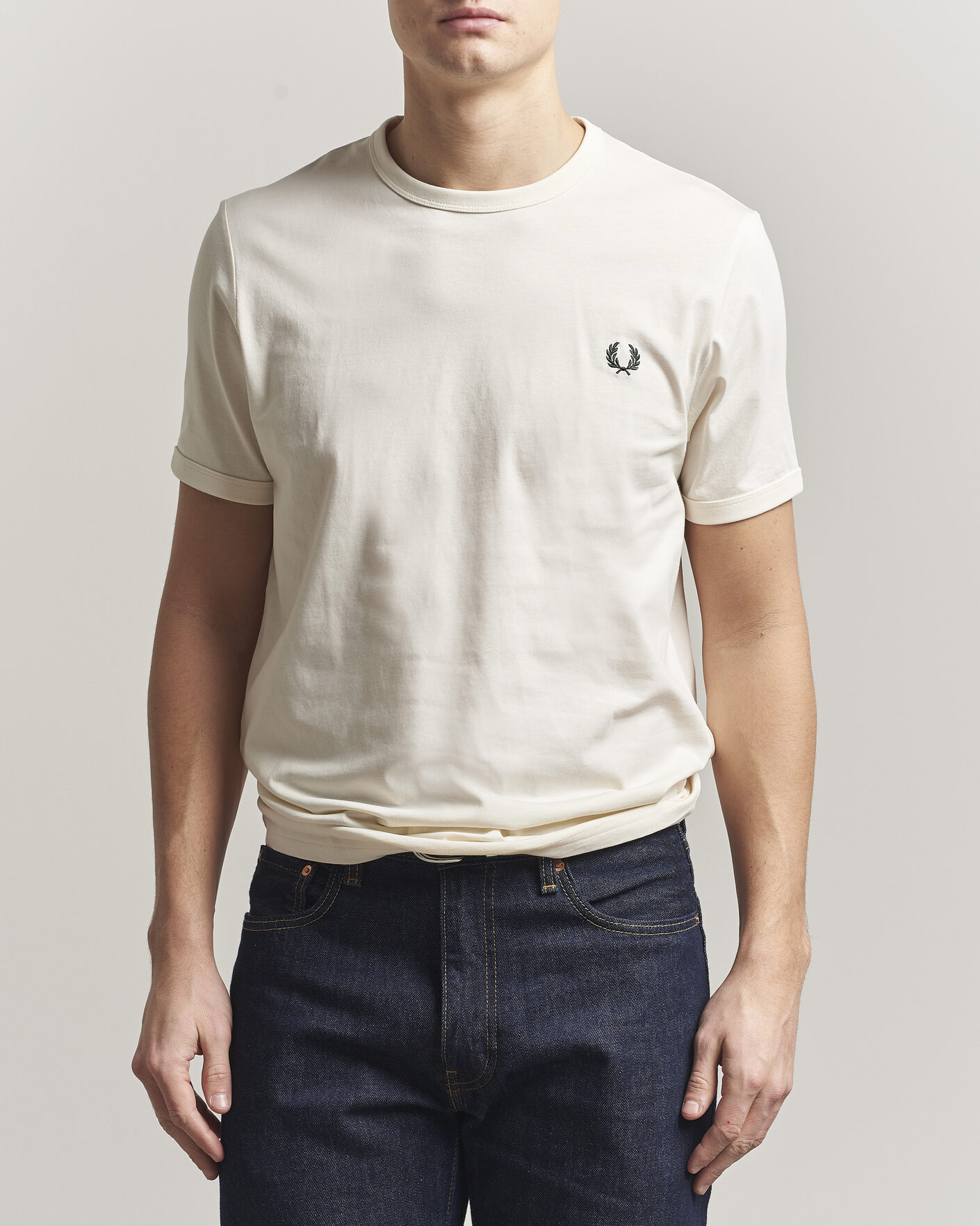 Mies | T-paidat | Fred Perry | Ringer T-Shirt Ecru