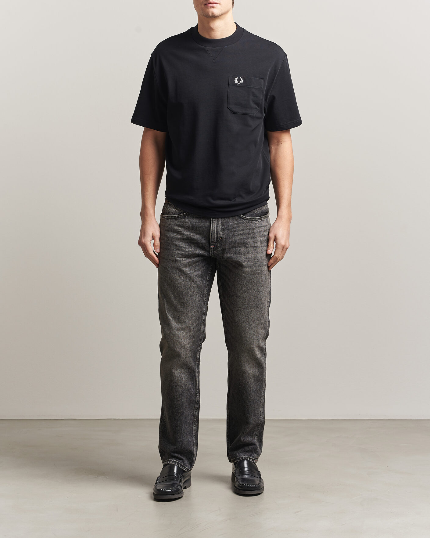 Mies | T-paidat | Fred Perry | Heavy Pocket T-Shirt Black