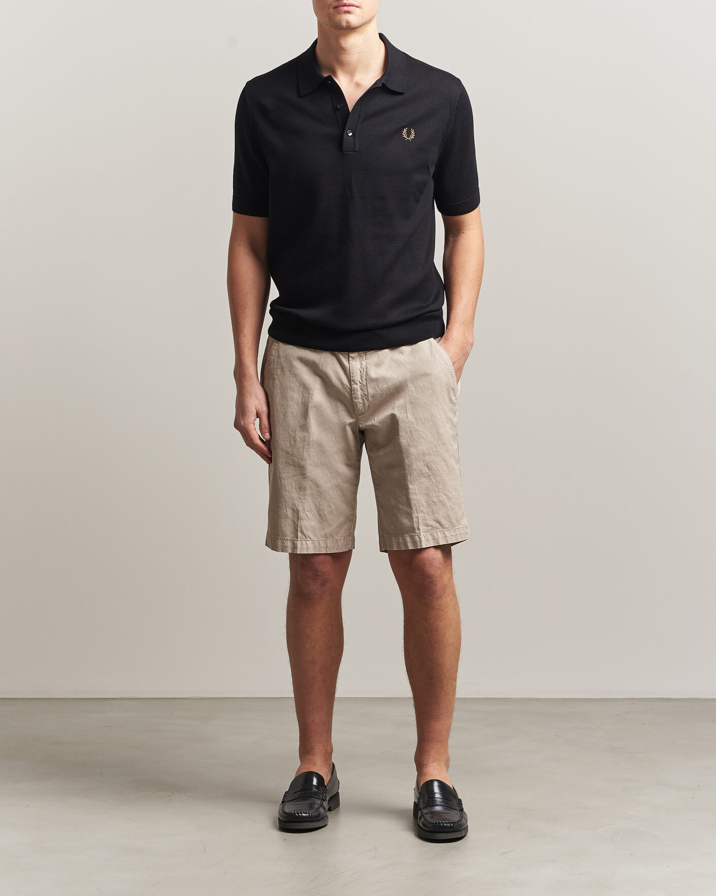 Mies | Pikeet | Fred Perry | Cotton Knitted Polo Black