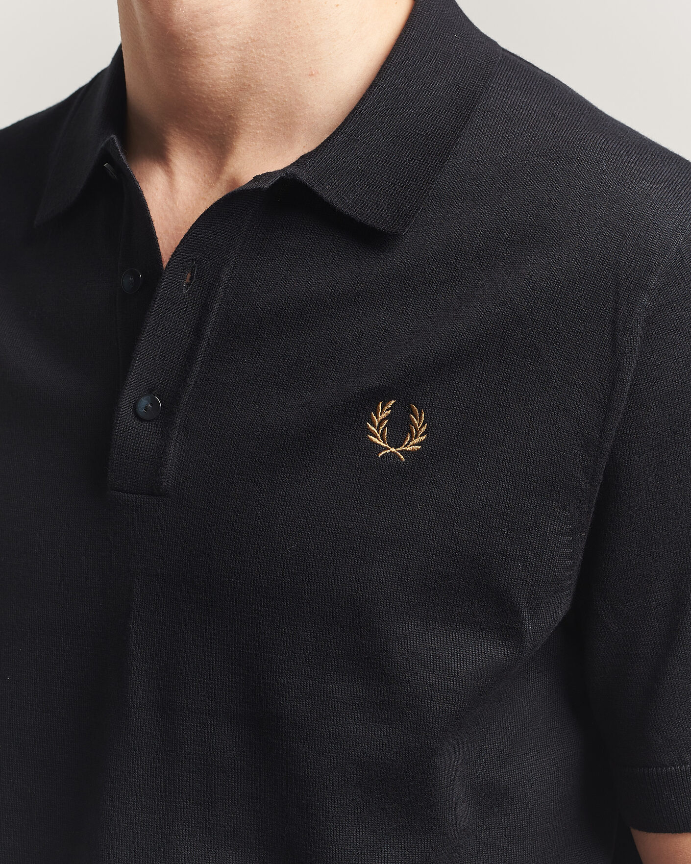 Mies | Pikeet | Fred Perry | Cotton Knitted Polo Black