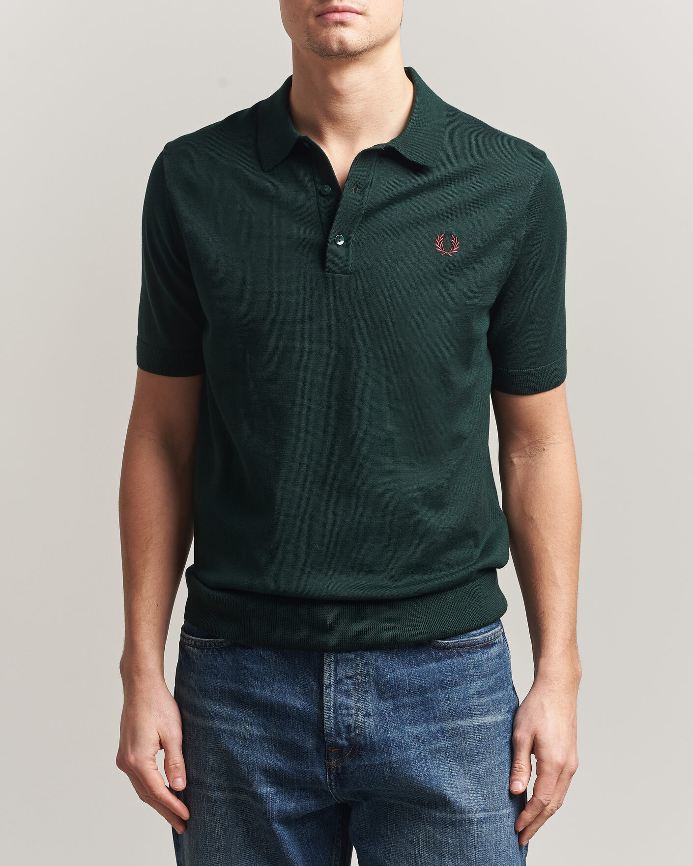 Mies | Pikeet | Fred Perry | Cotton Knitted Polo Grassroots Green