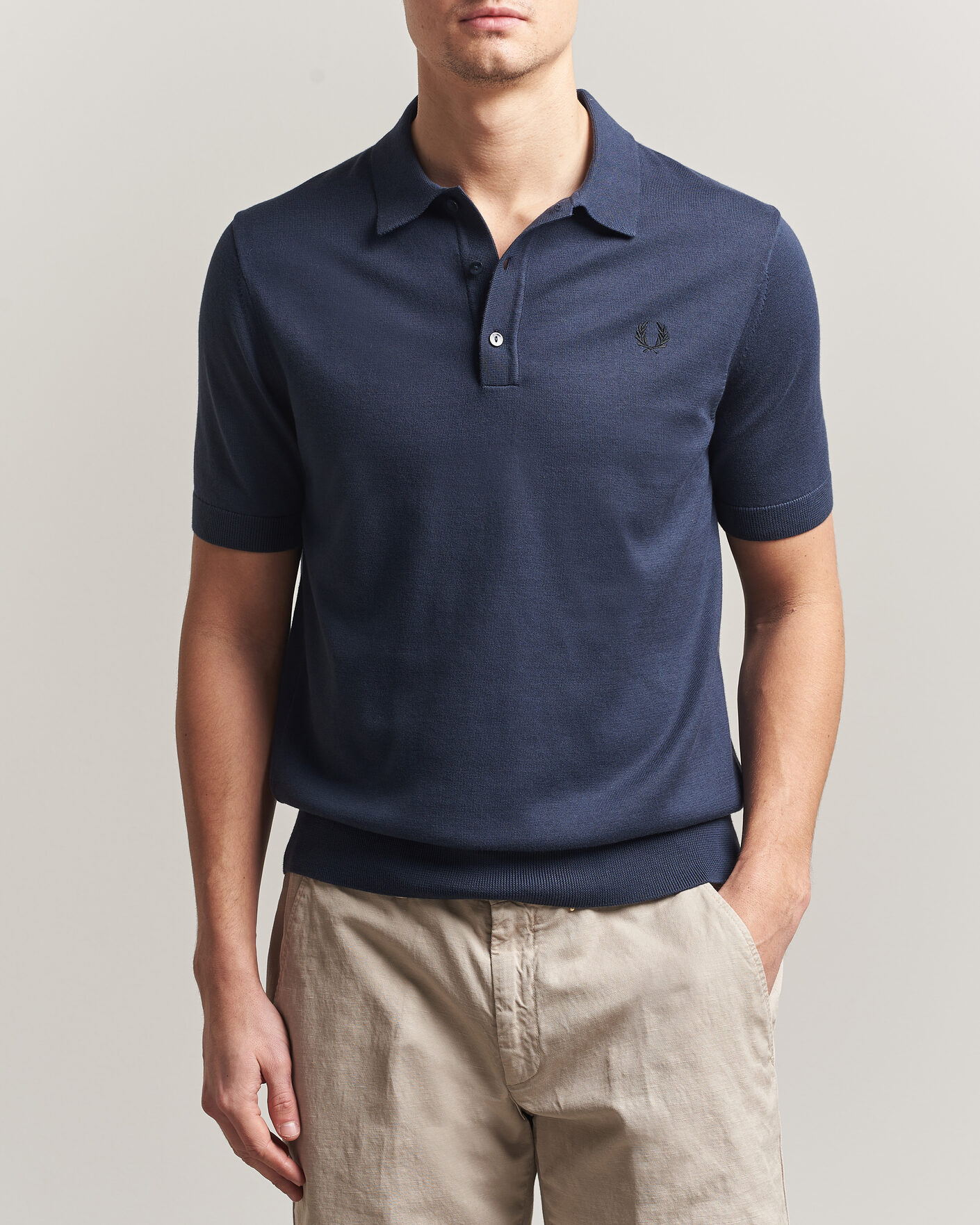Mies | Pikeet | Fred Perry | Cotton Knitted Polo Dark Airforce
