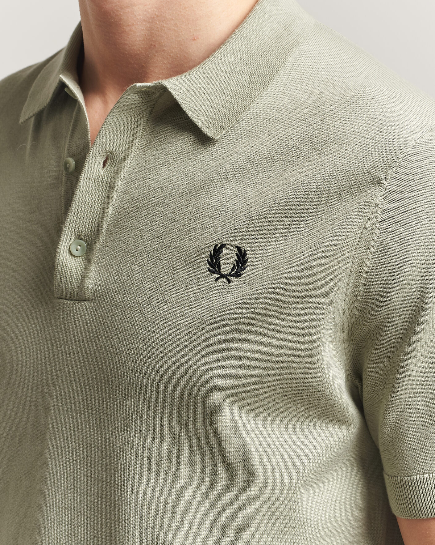 Mies | Pikeet | Fred Perry | Cotton Knitted Polo Seagrass Green