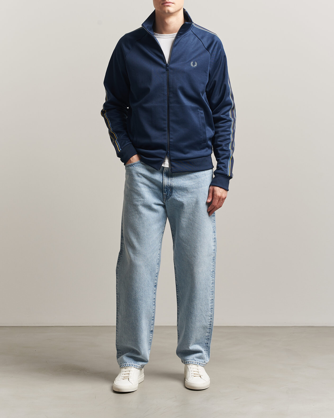 Mies | Puserot | Fred Perry | Tramline Taped Track Jacket Tennis Blue