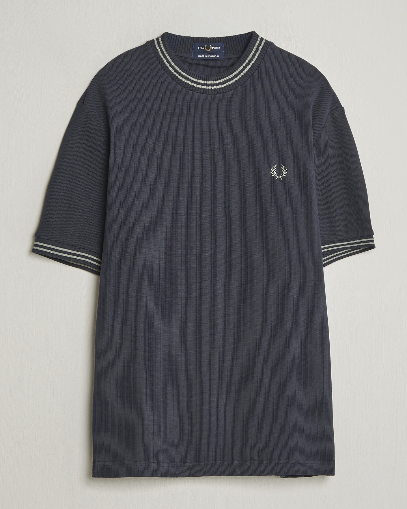 Mies | T-paidat | Fred Perry | Rib Knitted T-Shirt Navy