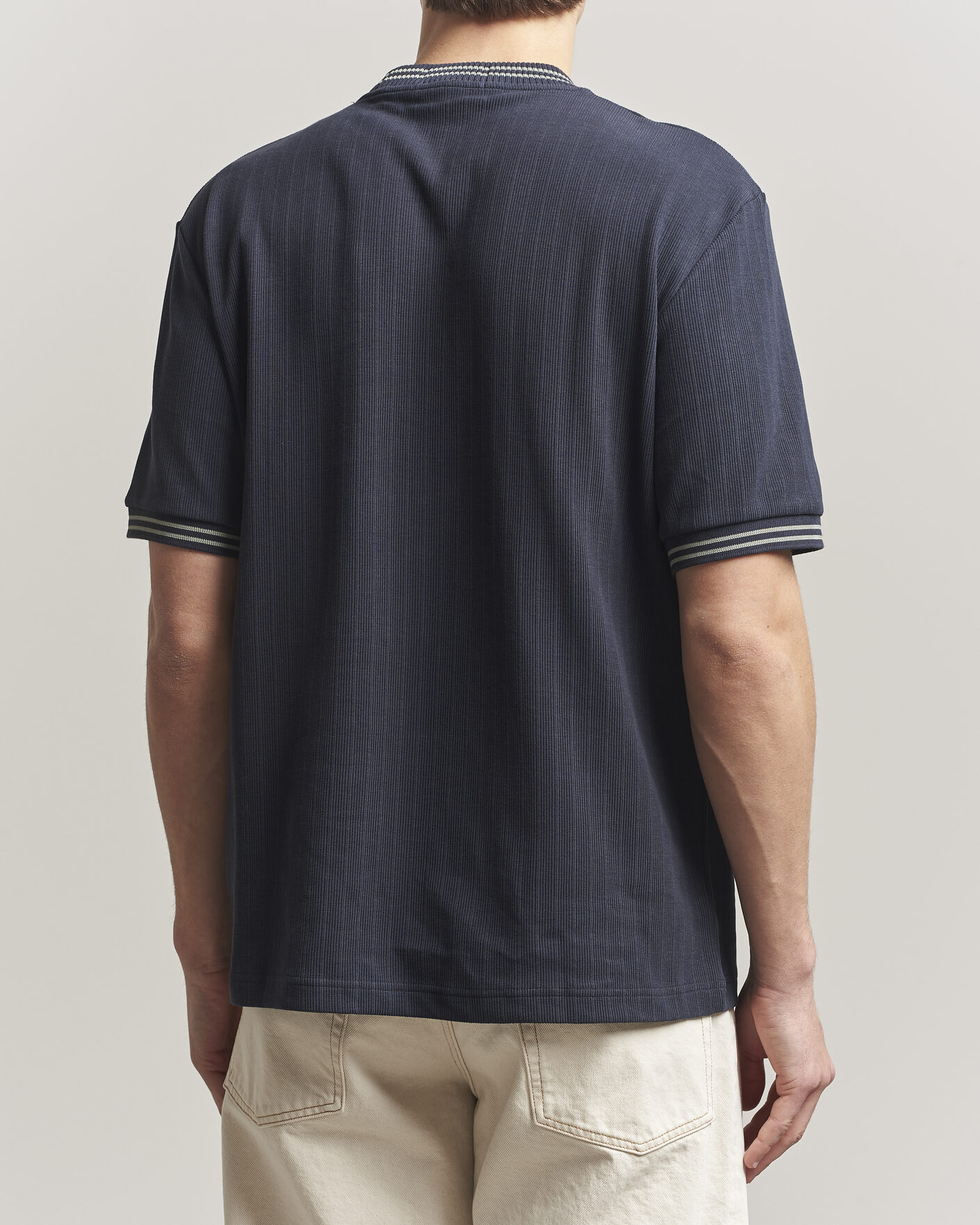 Mies | T-paidat | Fred Perry | Rib Knitted T-Shirt Navy