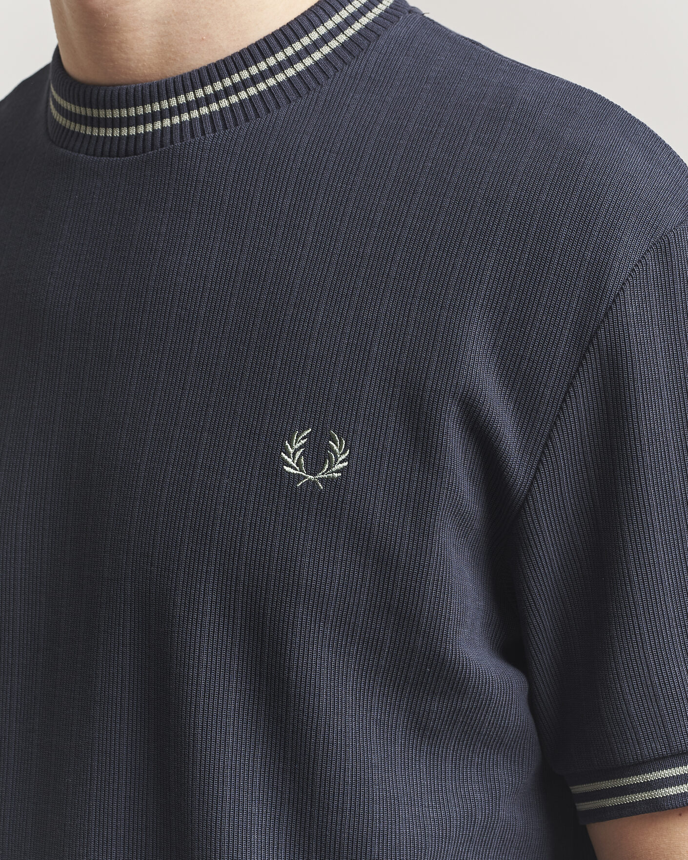 Mies | T-paidat | Fred Perry | Rib Knitted T-Shirt Navy