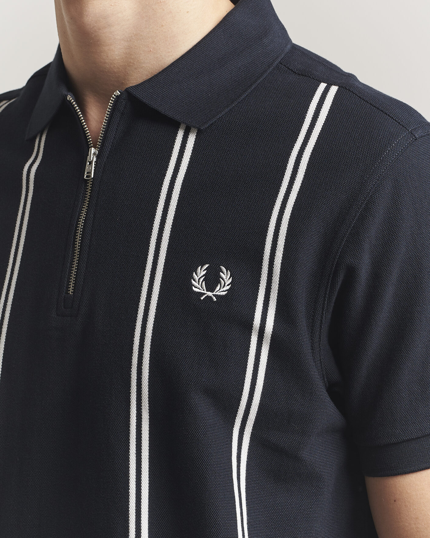 Mies | Pikeet | Fred Perry | Vertical Striped Polo Navy
