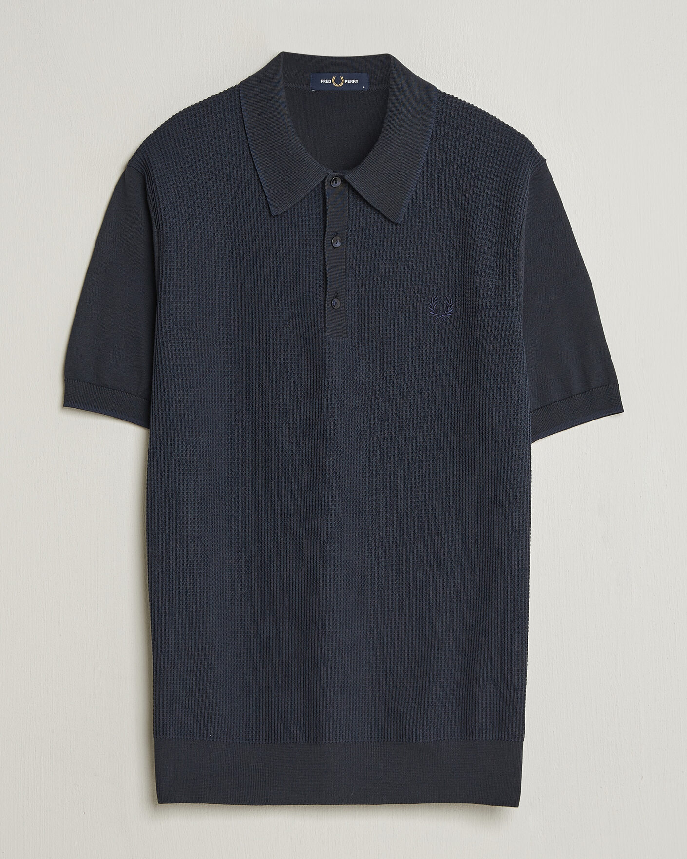 Mies | Pikeet | Fred Perry | Waffle Knitted Polo Navy