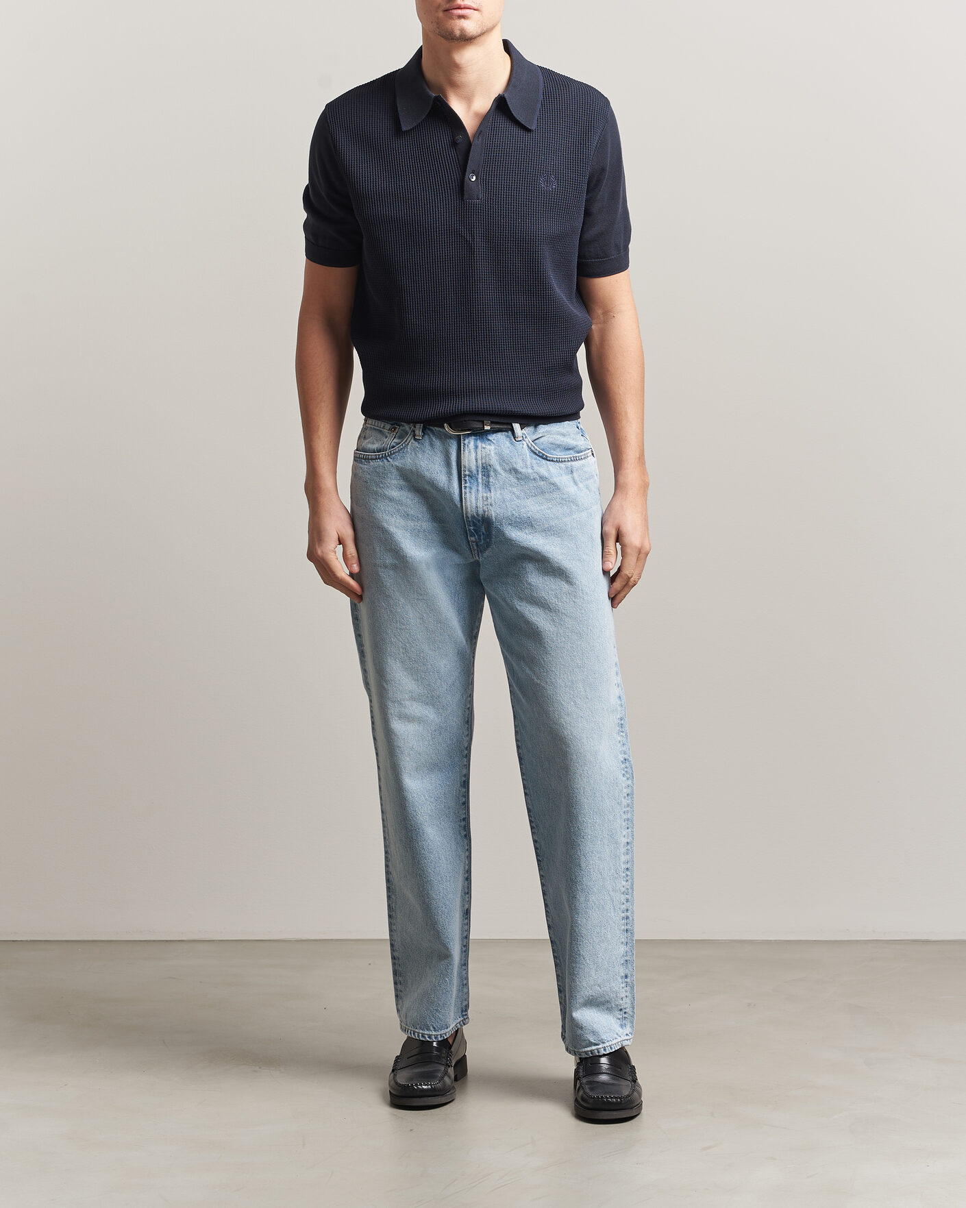 Mies | Pikeet | Fred Perry | Waffle Knitted Polo Navy