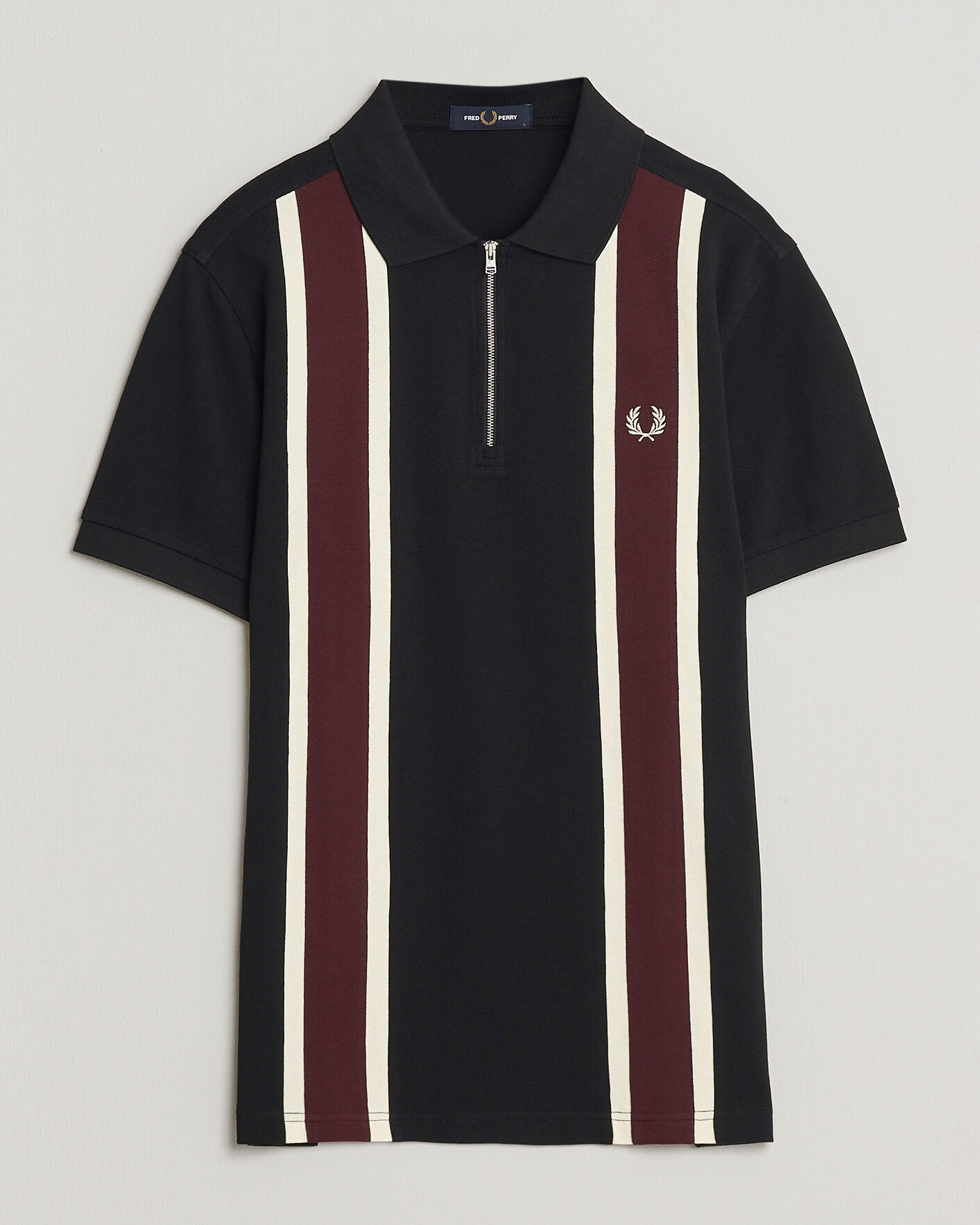 Mies | Pikeet | Fred Perry | Tramline Half Zip Polo Black