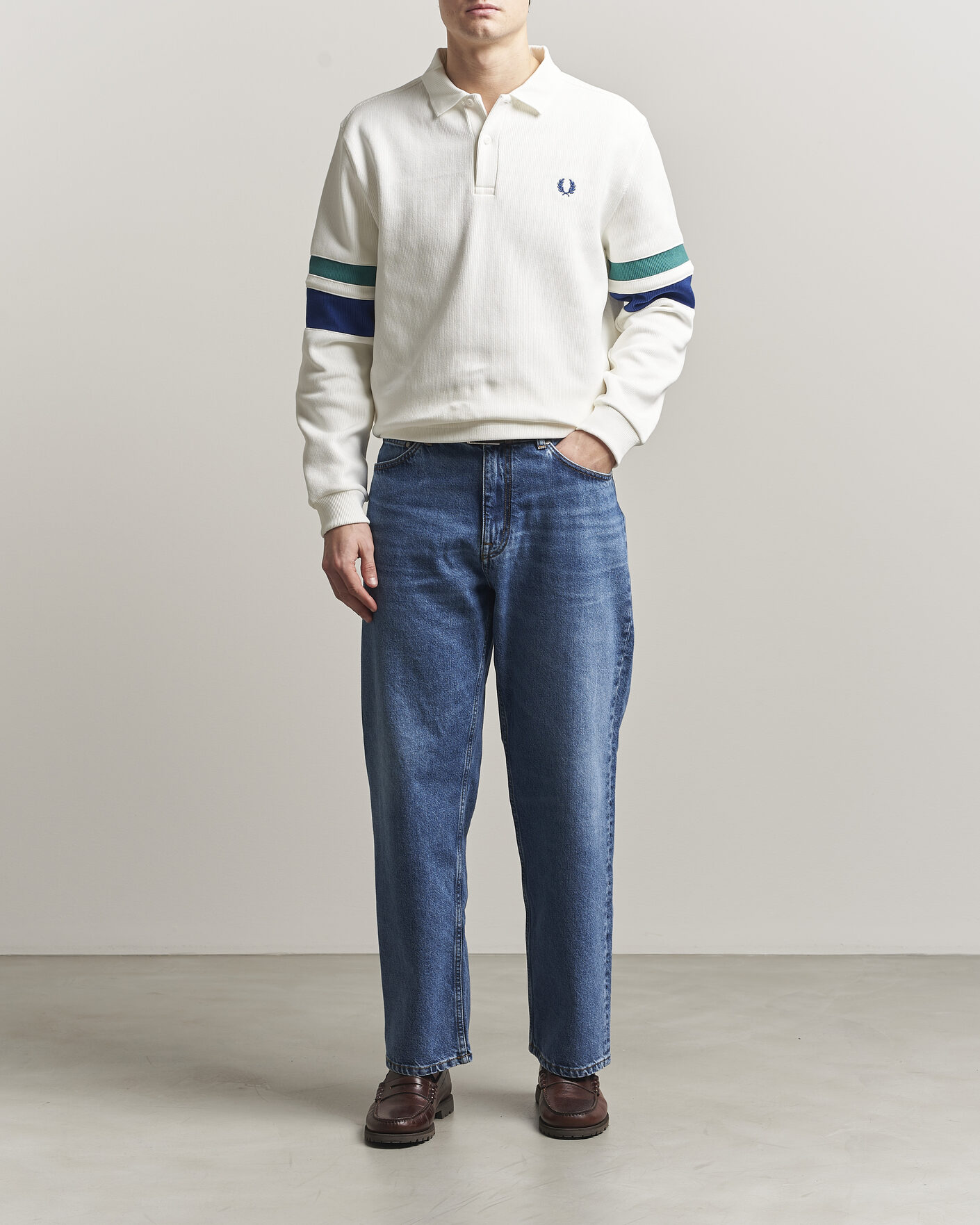 Mies | Puserot | Fred Perry | Tipped Sleeve Rugger Snow White