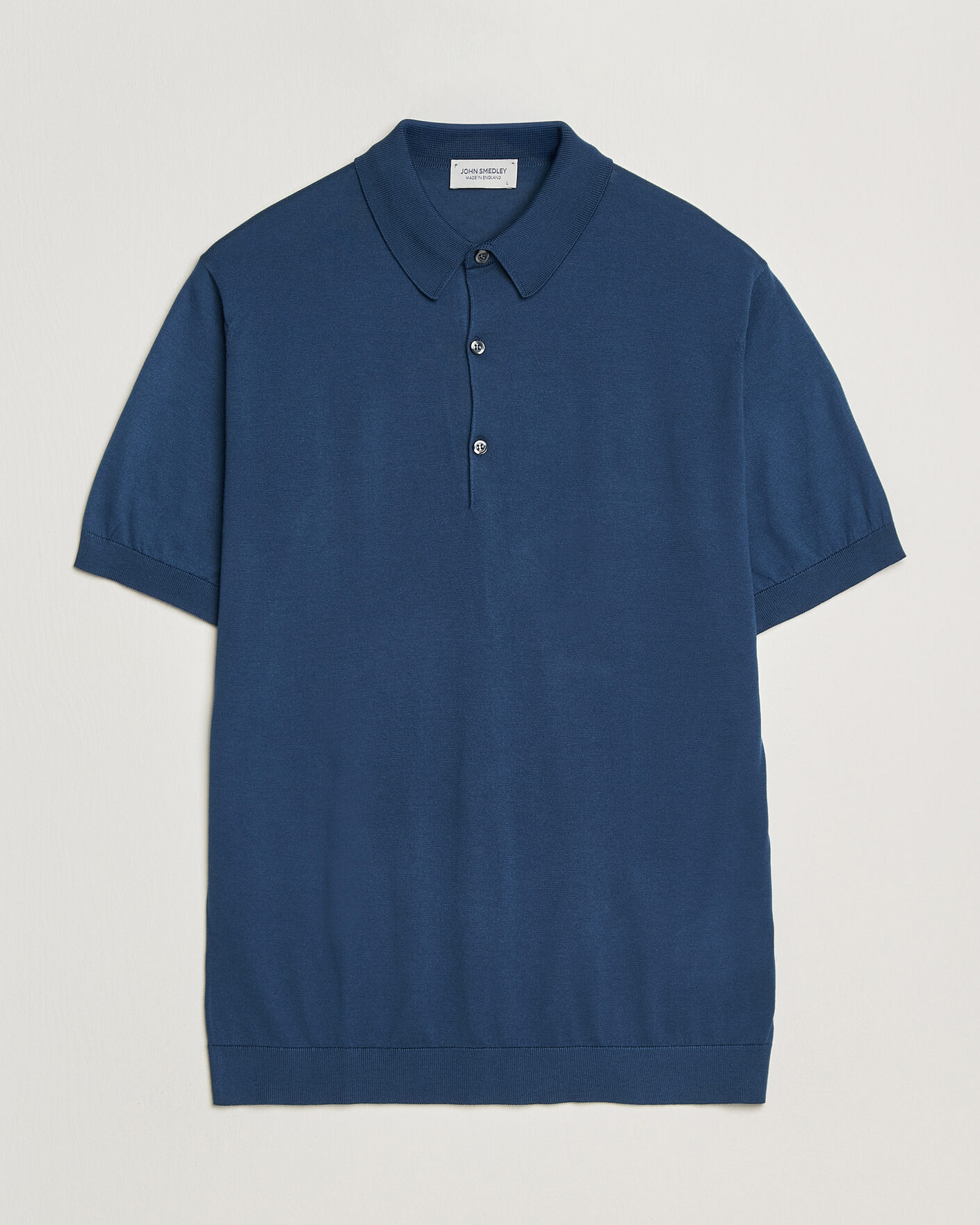 Mies | Pikeet | John Smedley | Adrian Slim Fit Sea Island Cotton Polo Delft Blue