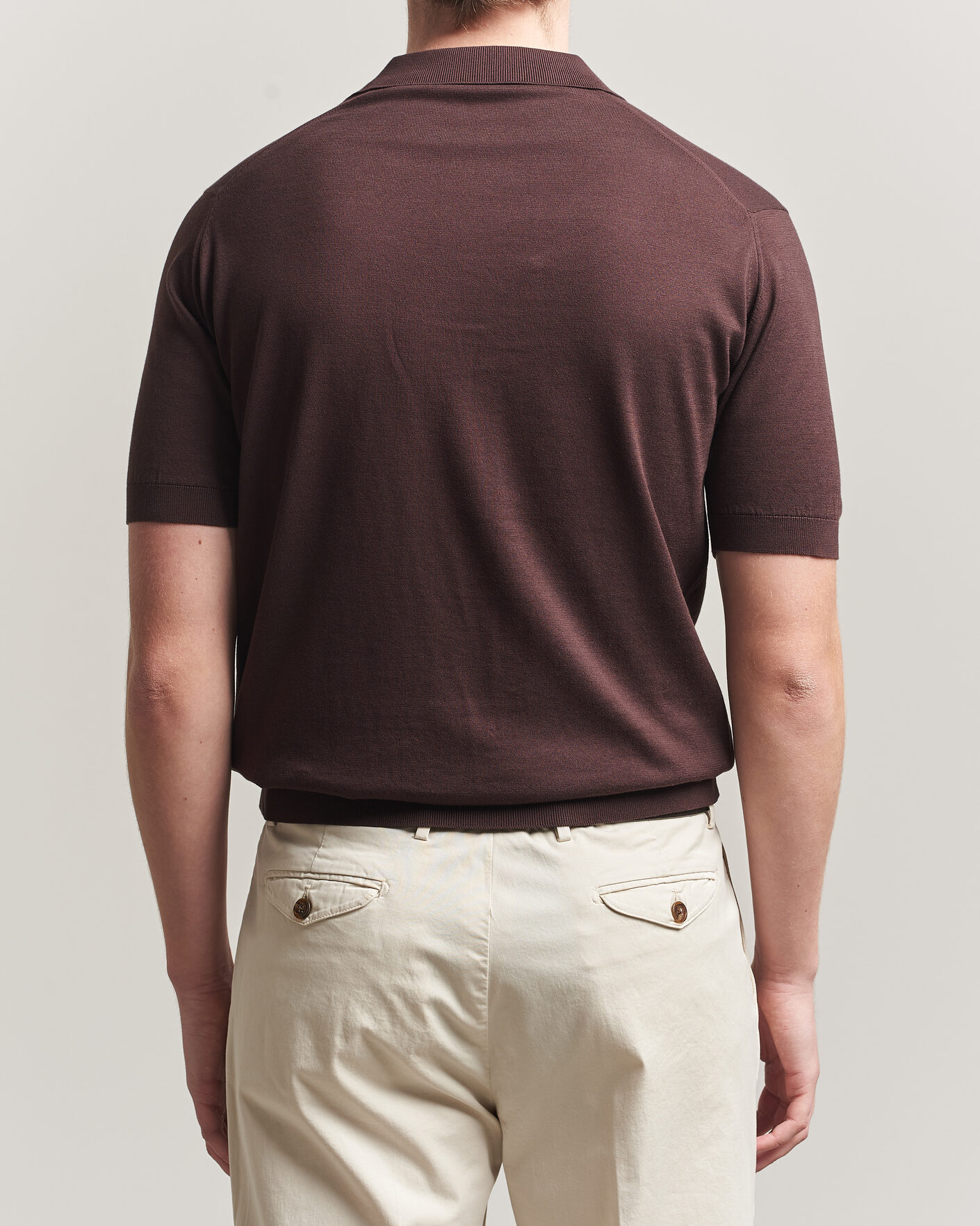 Mies | Pikeet | John Smedley | Adrian Slim Fit Sea Island Cotton Polo Raisin Brown