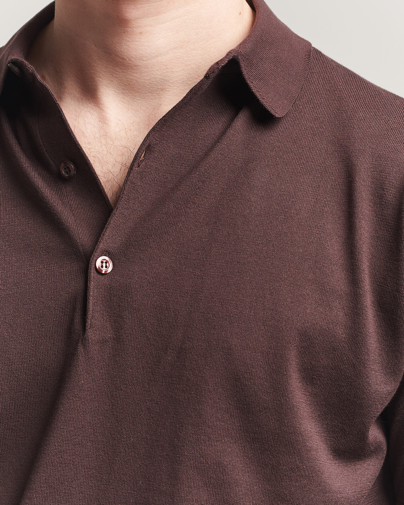 Mies | Pikeet | John Smedley | Adrian Slim Fit Sea Island Cotton Polo Raisin Brown