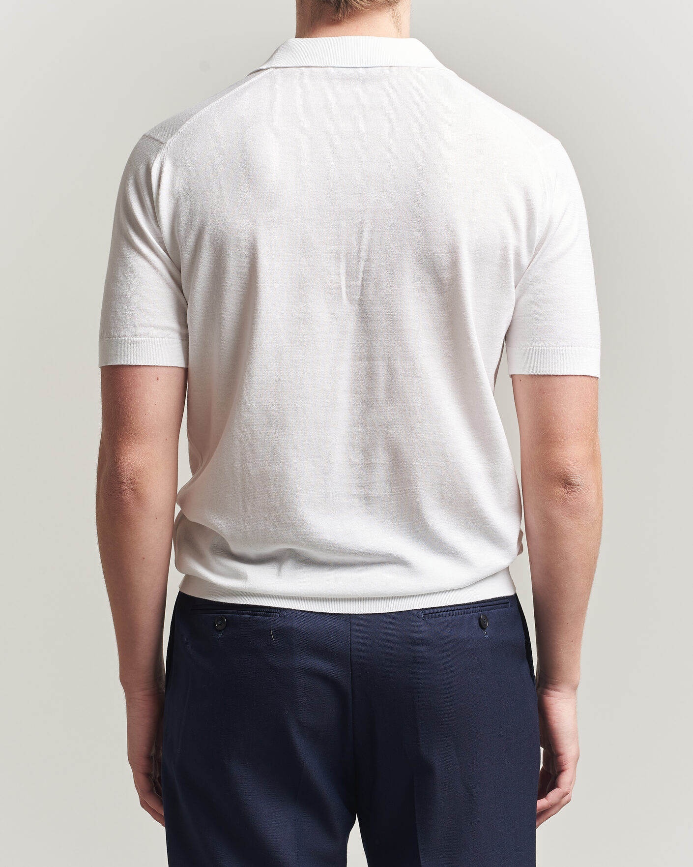 Mies | Pikeet | John Smedley | Adrian Slim Fit Sea Island Cotton Polo White