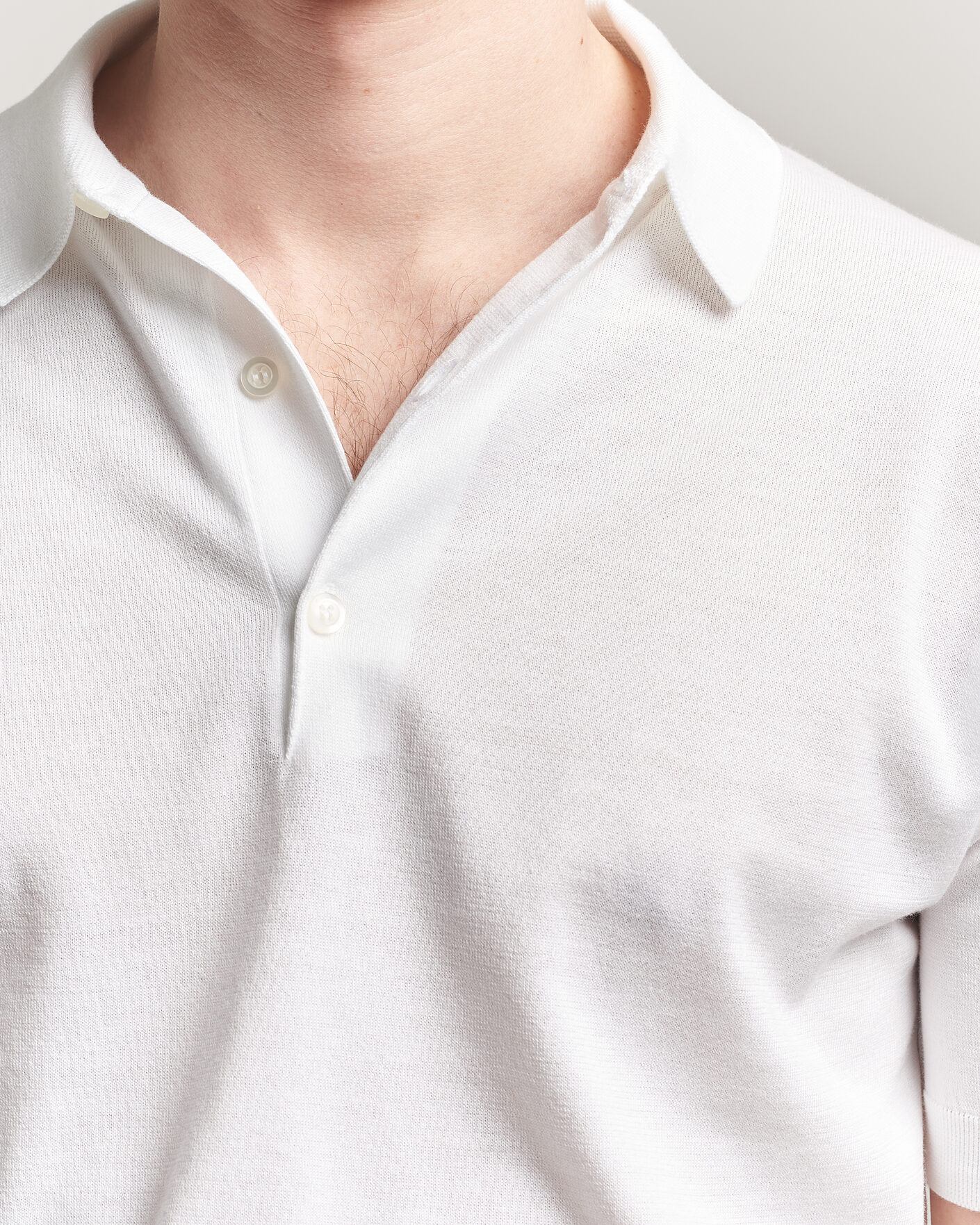 Mies | Pikeet | John Smedley | Adrian Slim Fit Sea Island Cotton Polo White