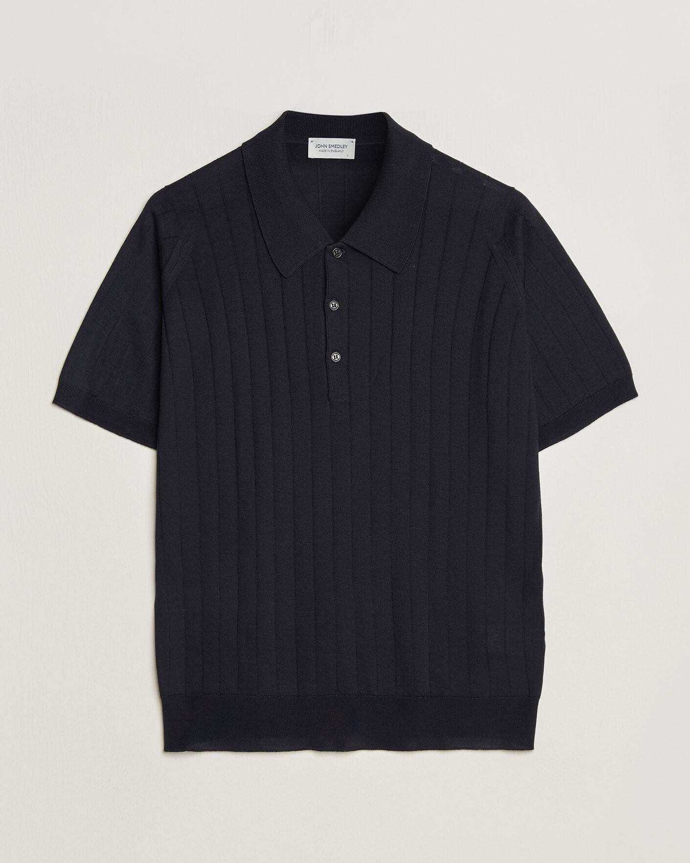 Mies | Pikeet | John Smedley | Williams Merino/Cotton Knitted Polo Navy