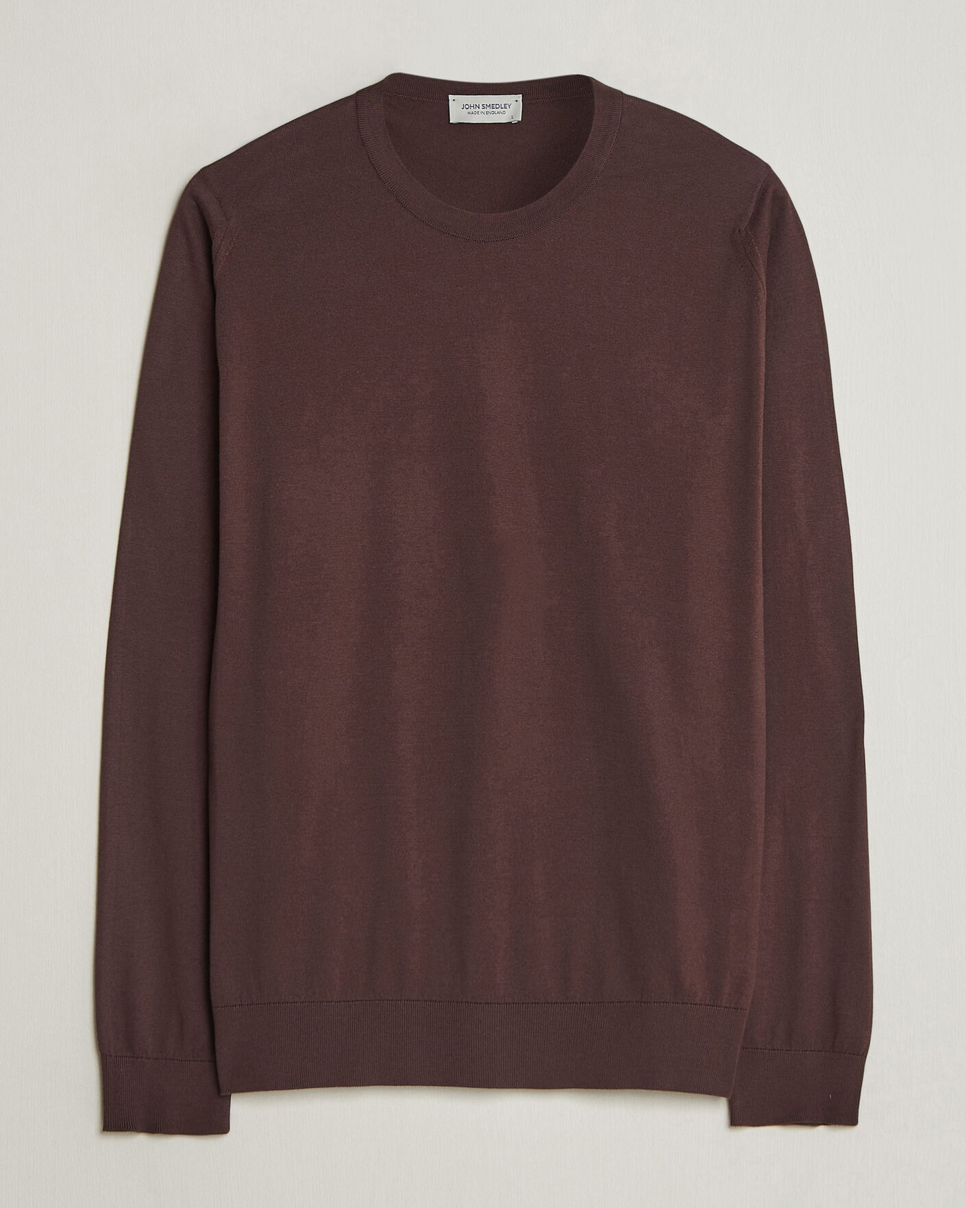 Mies | Puserot | John Smedley | Rowland Sea Island Crew Neck Pullover Raisin Brown