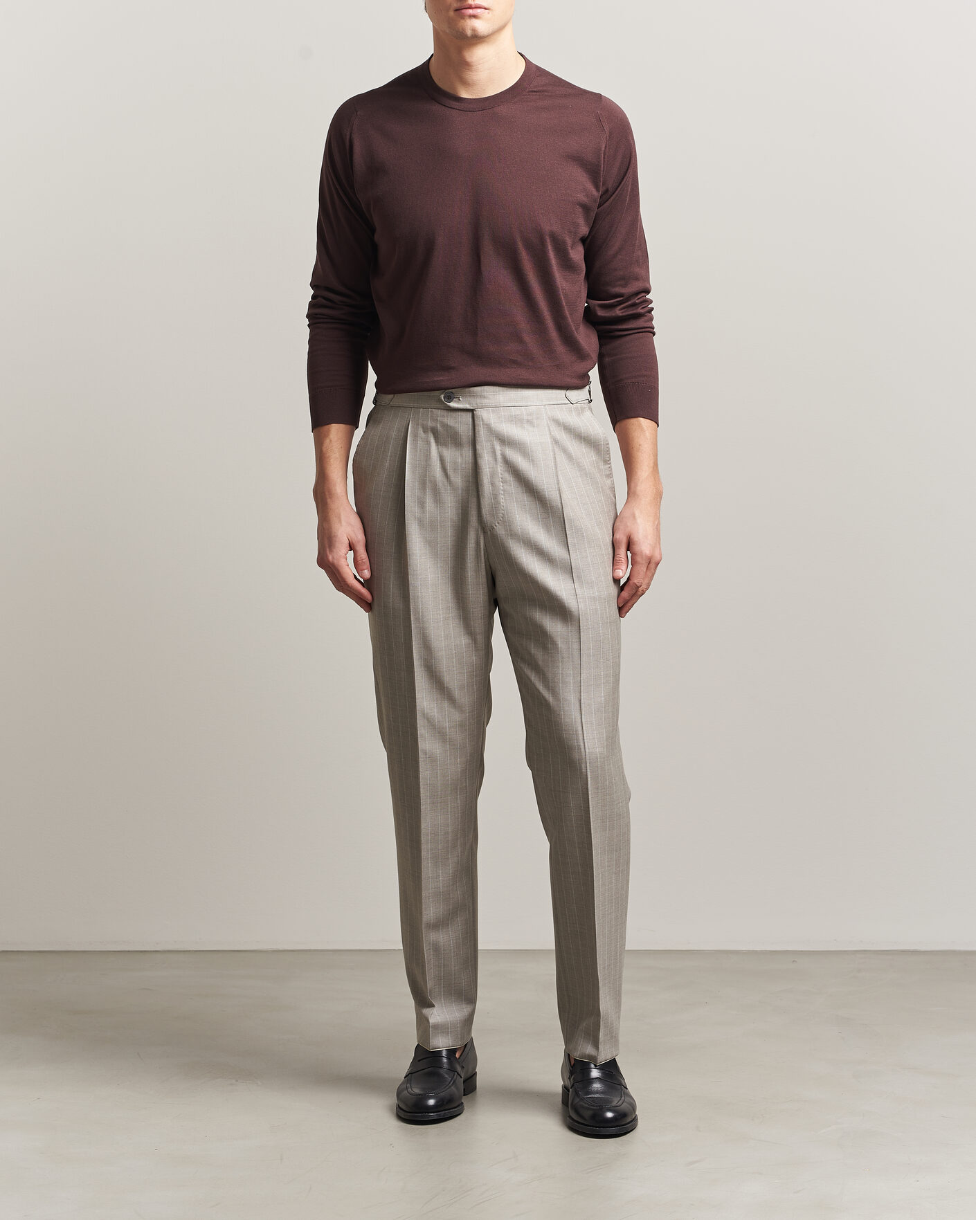 Mies | Puserot | John Smedley | Rowland Sea Island Crew Neck Pullover Raisin Brown