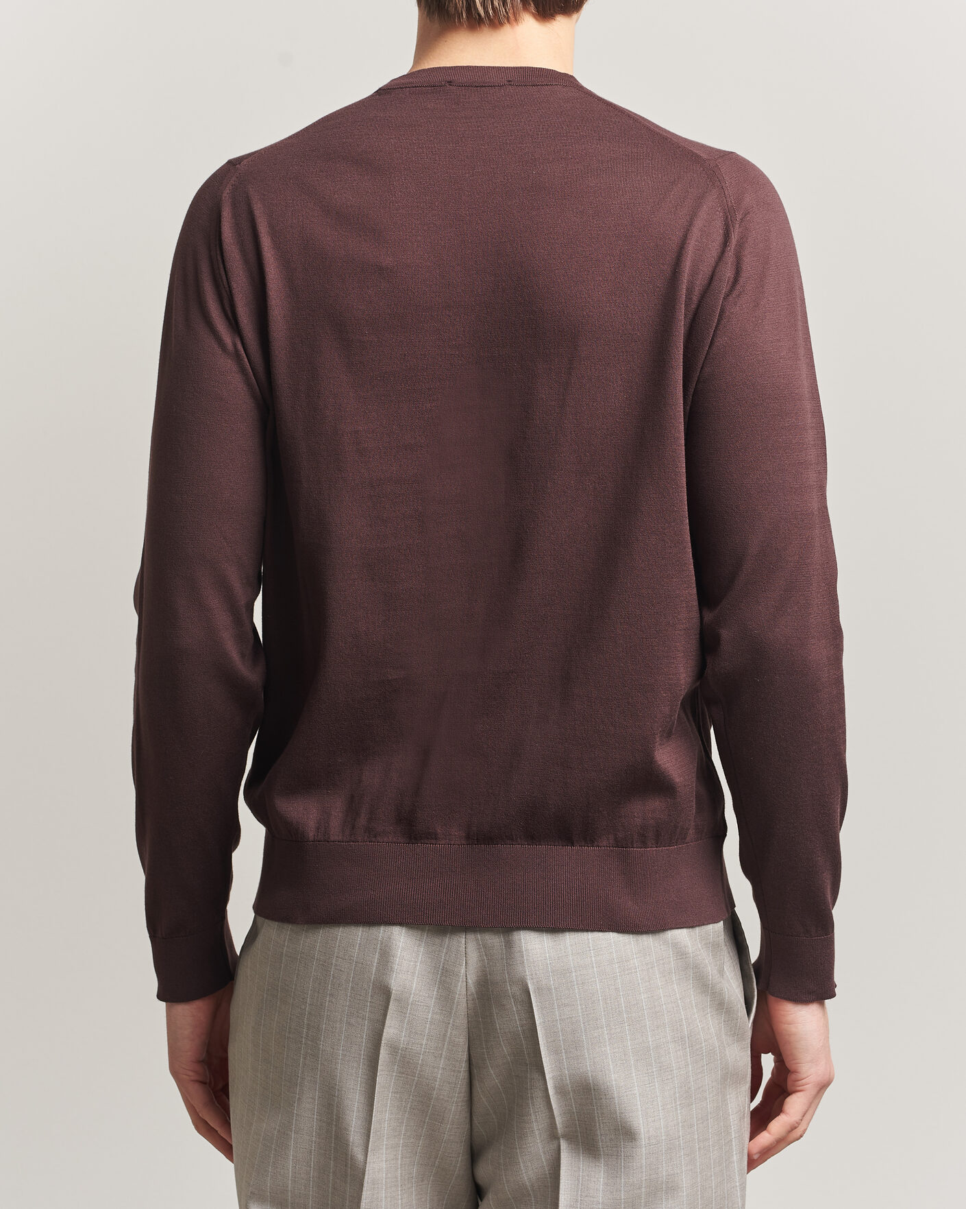 Mies | Puserot | John Smedley | Rowland Sea Island Crew Neck Pullover Raisin Brown