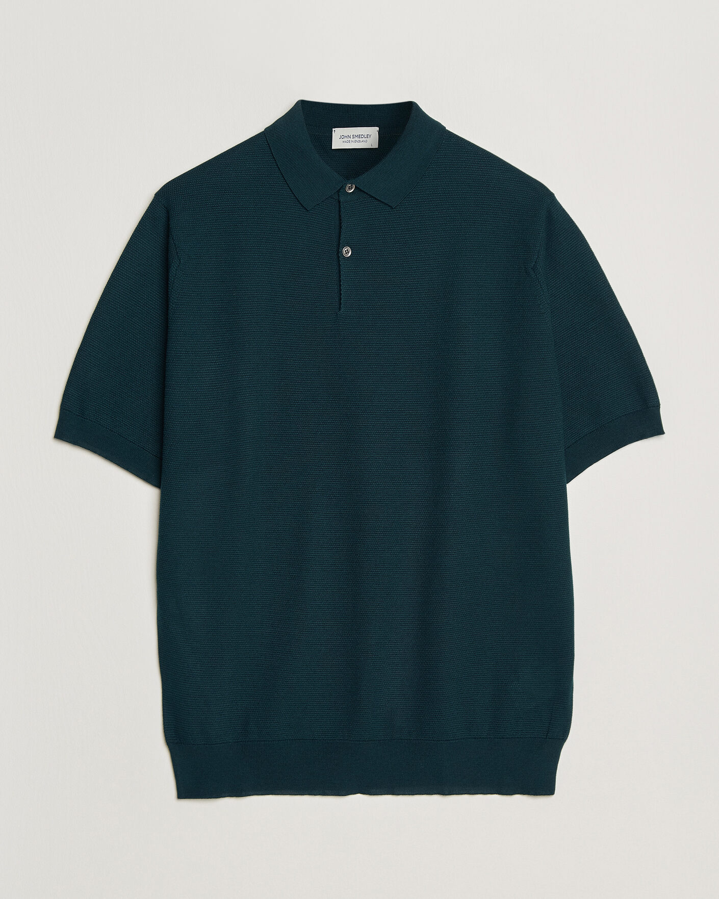 Mies | Pikeet | John Smedley | 14 Singular Knitted Textured Polo Richardson Green