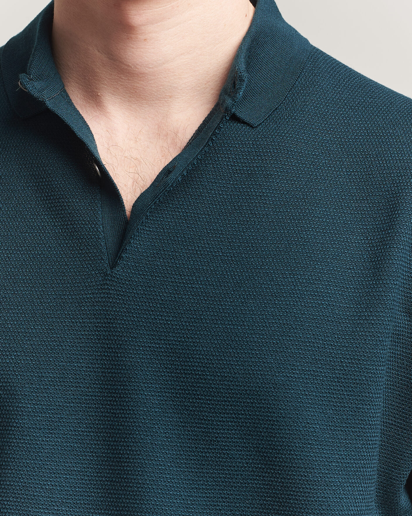Mies | Pikeet | John Smedley | 14 Singular Knitted Textured Polo Richardson Green