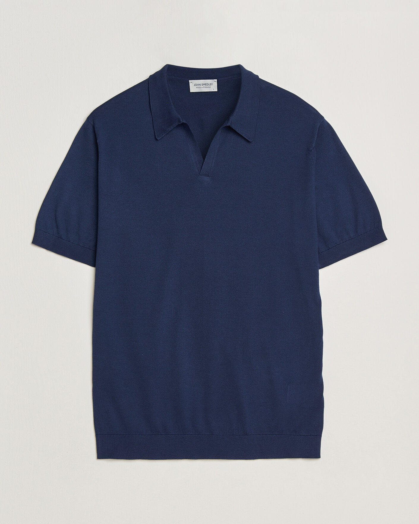 Mies | Pikeet | John Smedley | Noah Open Collar Sea Island Polo French Navy