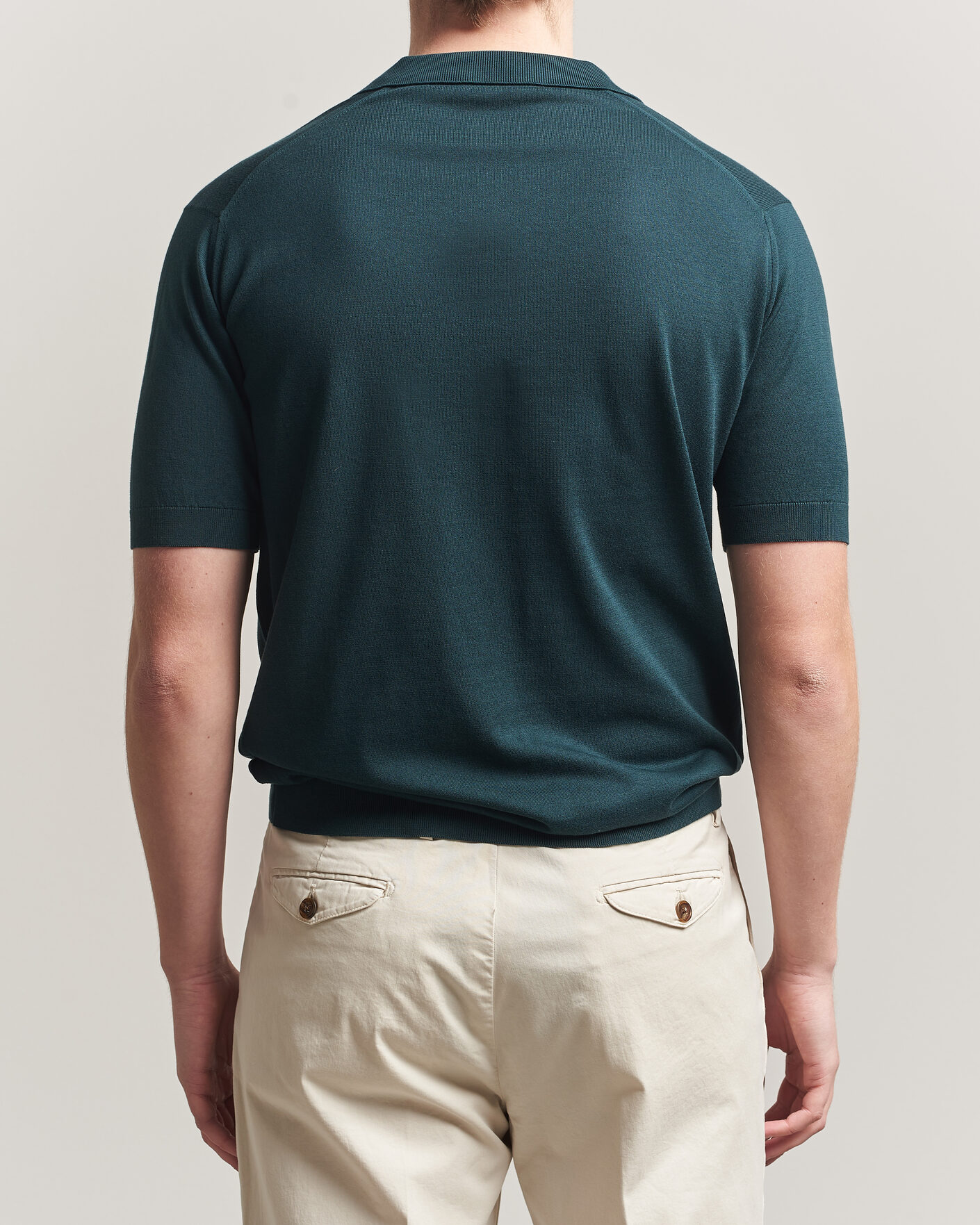 Mies | Pikeet | John Smedley | Noah Open Collar Sea Island Polo Rainforest