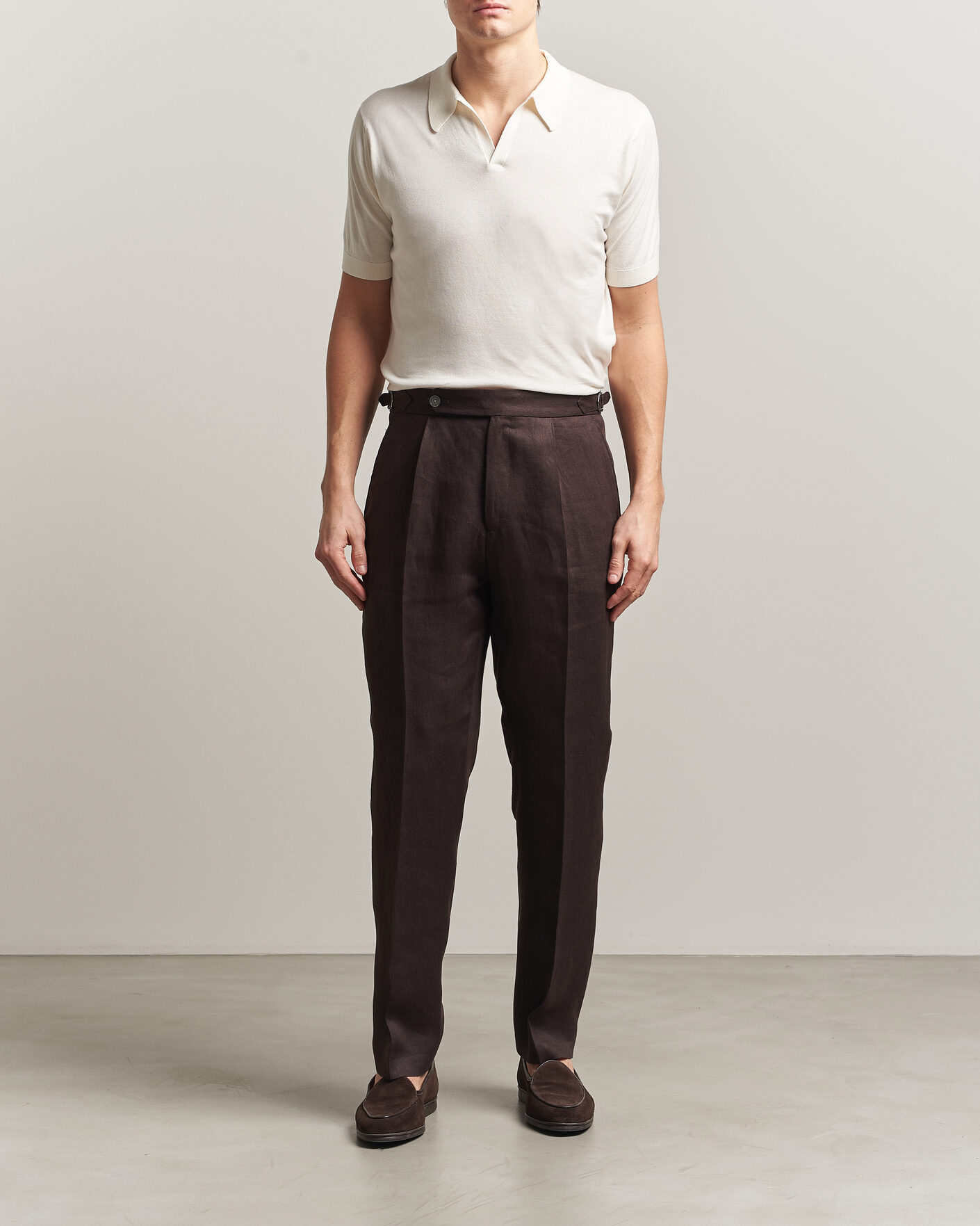 Mies | Pikeet | John Smedley | Noah Open Collar Sea Island Polo Starch