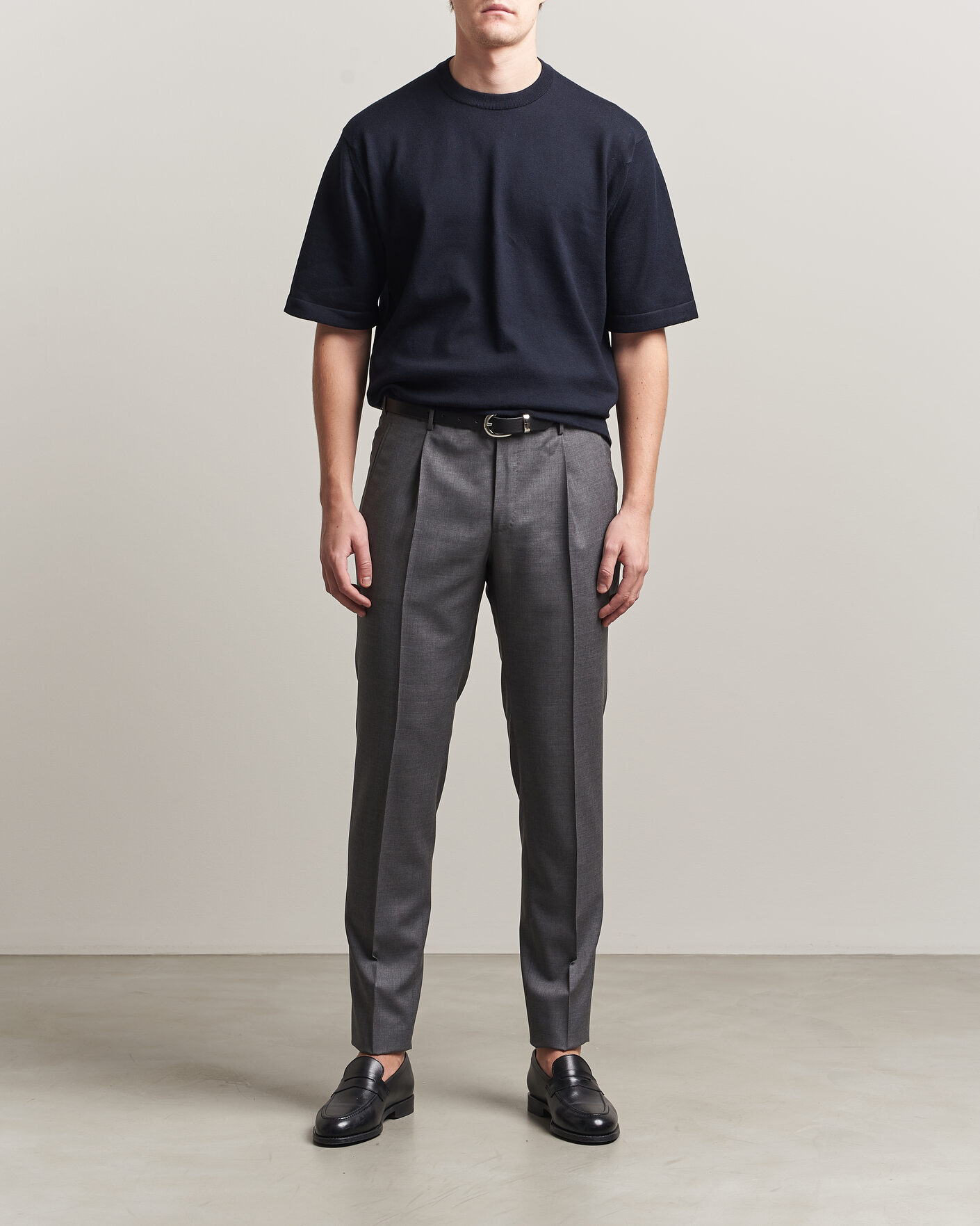 Mies | T-paidat | John Smedley | Tindall Sea Island Cotton T-Shirt Navy