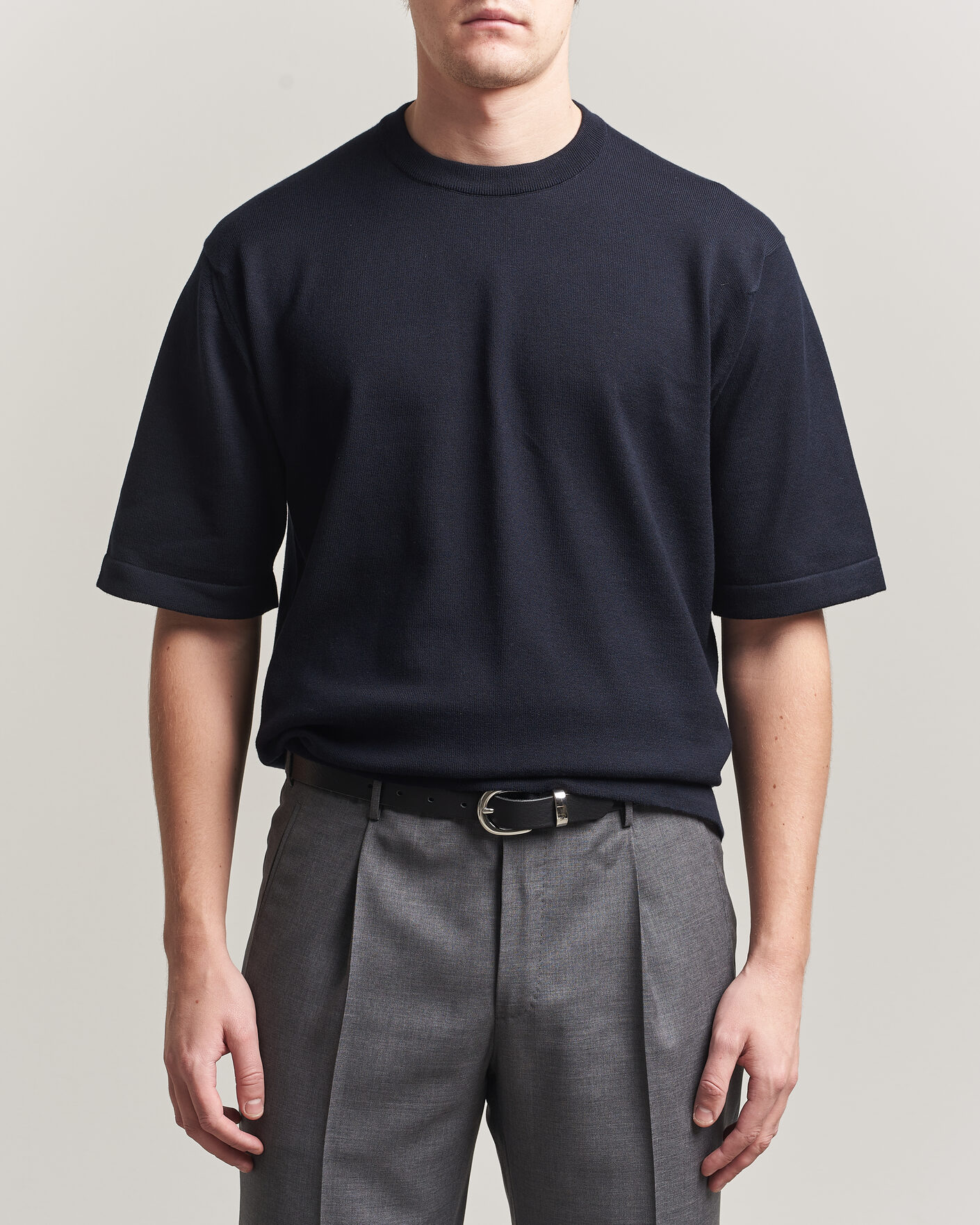 Mies | T-paidat | John Smedley | Tindall Sea Island Cotton T-Shirt Navy