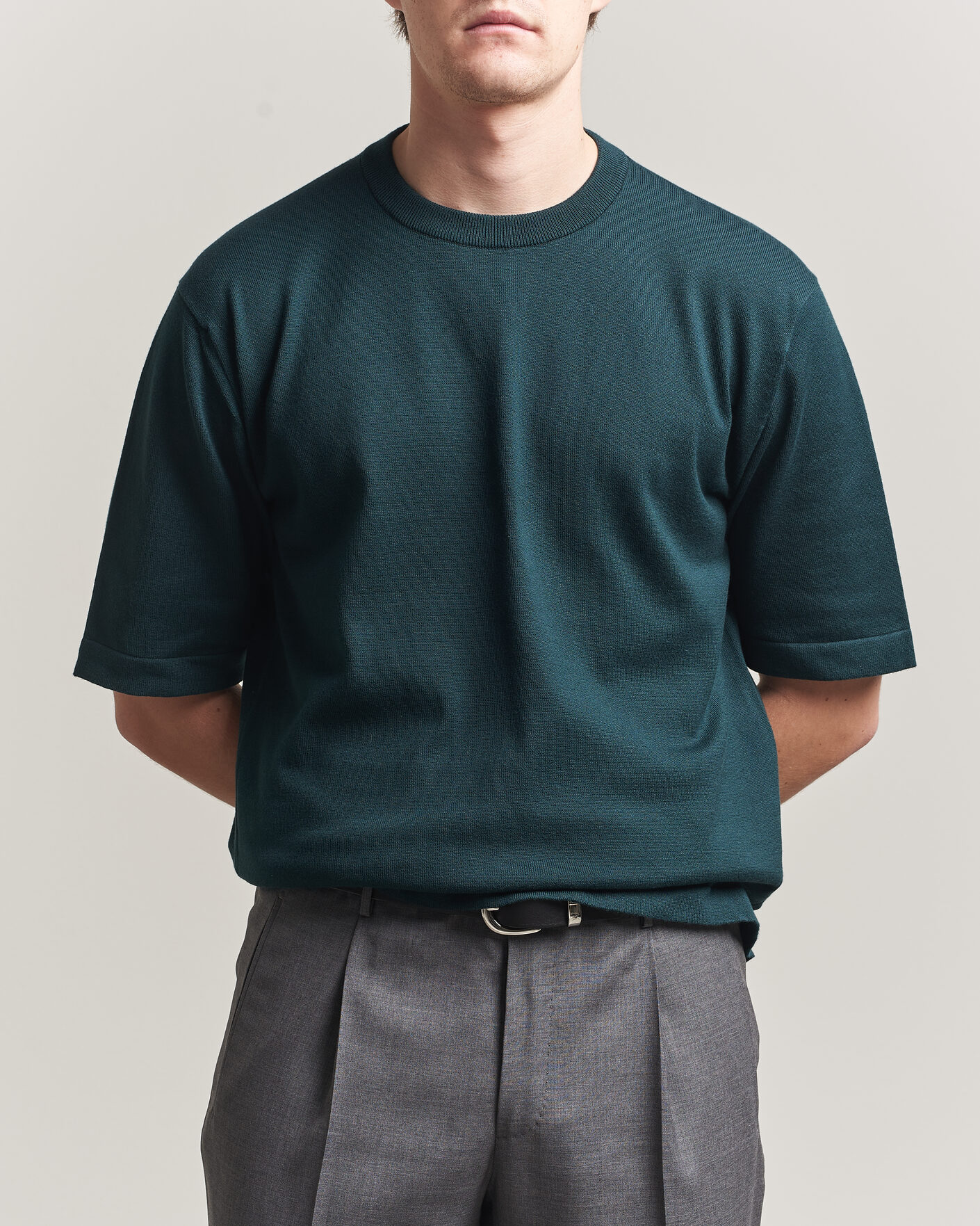 Mies | T-paidat | John Smedley | Tindall Sea Island Cotton T-Shirt Rainforest