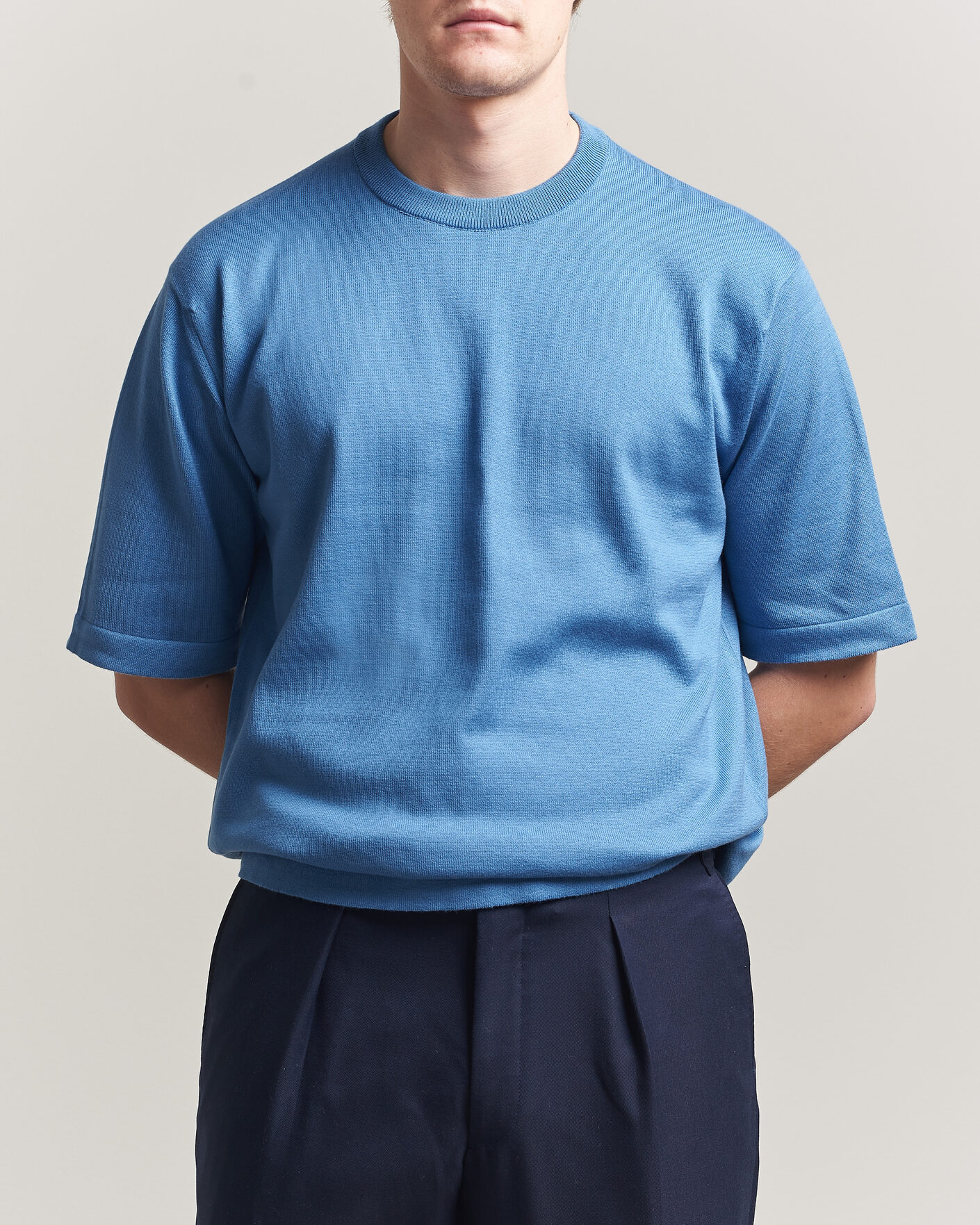 Mies | T-paidat | John Smedley | Tindall Sea Island Cotton T-Shirt Skye Blue