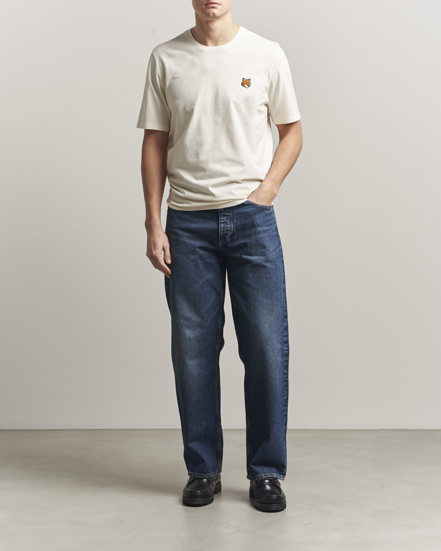 Mies | T-paidat | Maison Kitsuné | Fox Head T-Shirt Noble Beige